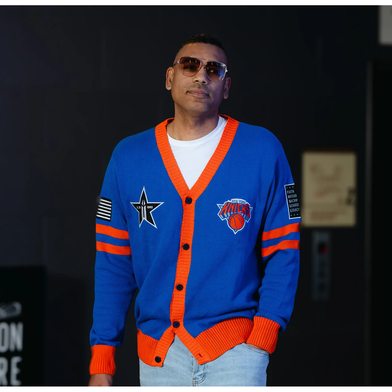 FISLL Knicks Black History Collection Cardigan Sweater - Image 2