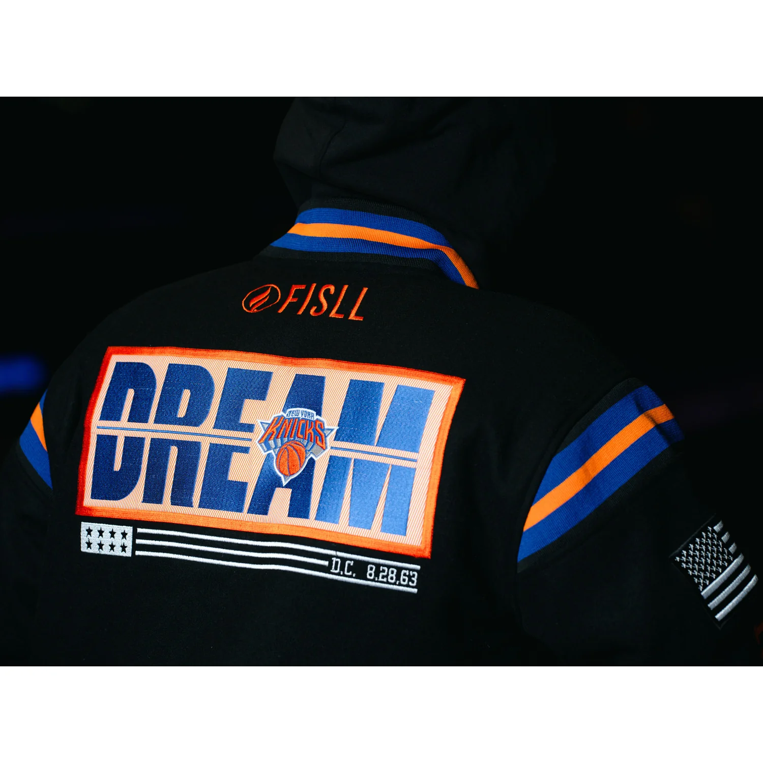 FISLL Knicks Black History Collection Varsity Jacket - Image 2