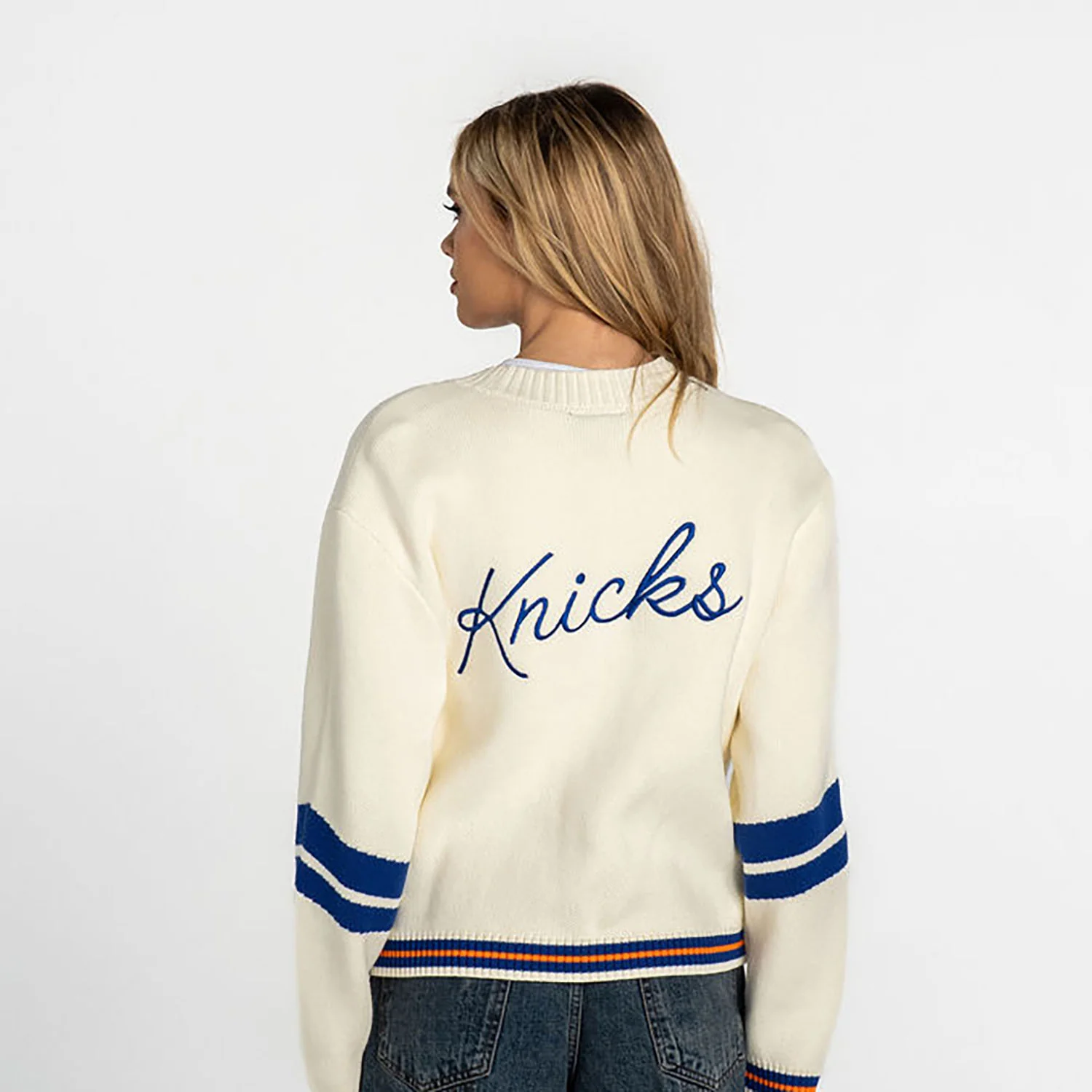 Wild Collective Knicks Jacquard Cropped Cardigan - Image 2