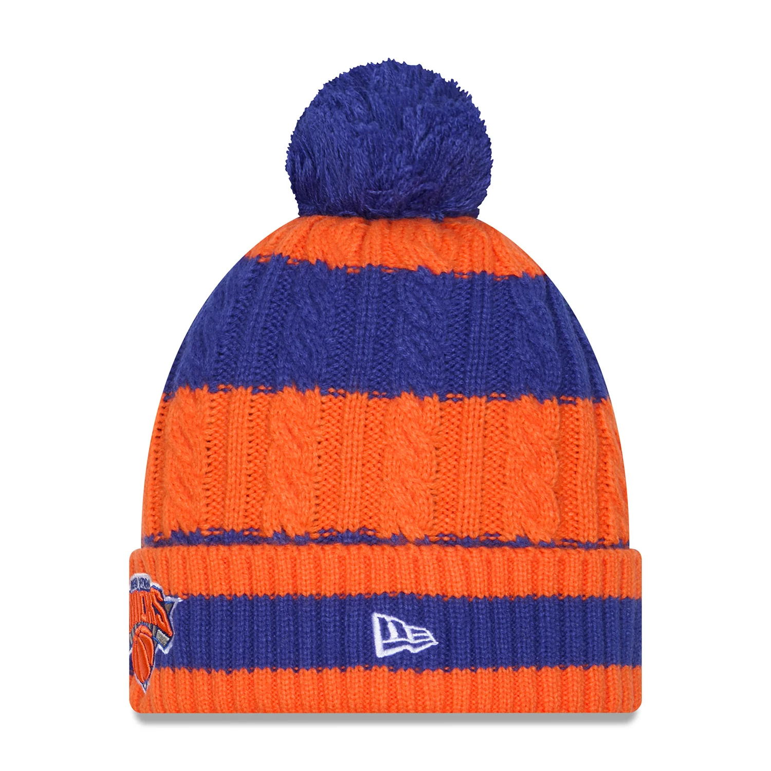 Women's New Era Knicks Braided Royal/Orange Knit Pom - Image 2