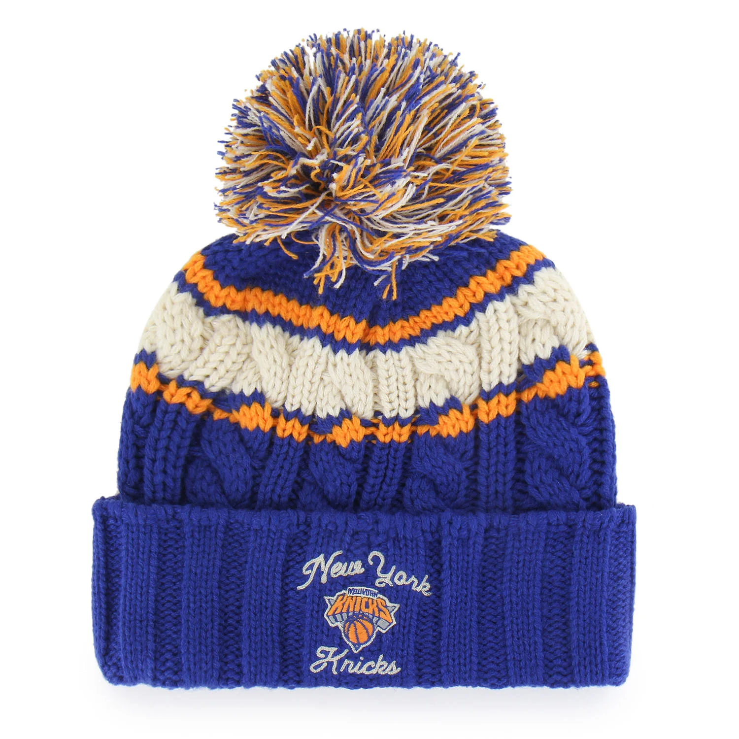 Women's '47 Brand Knicks Royal Emma Pom Cuff Knit - Image 2