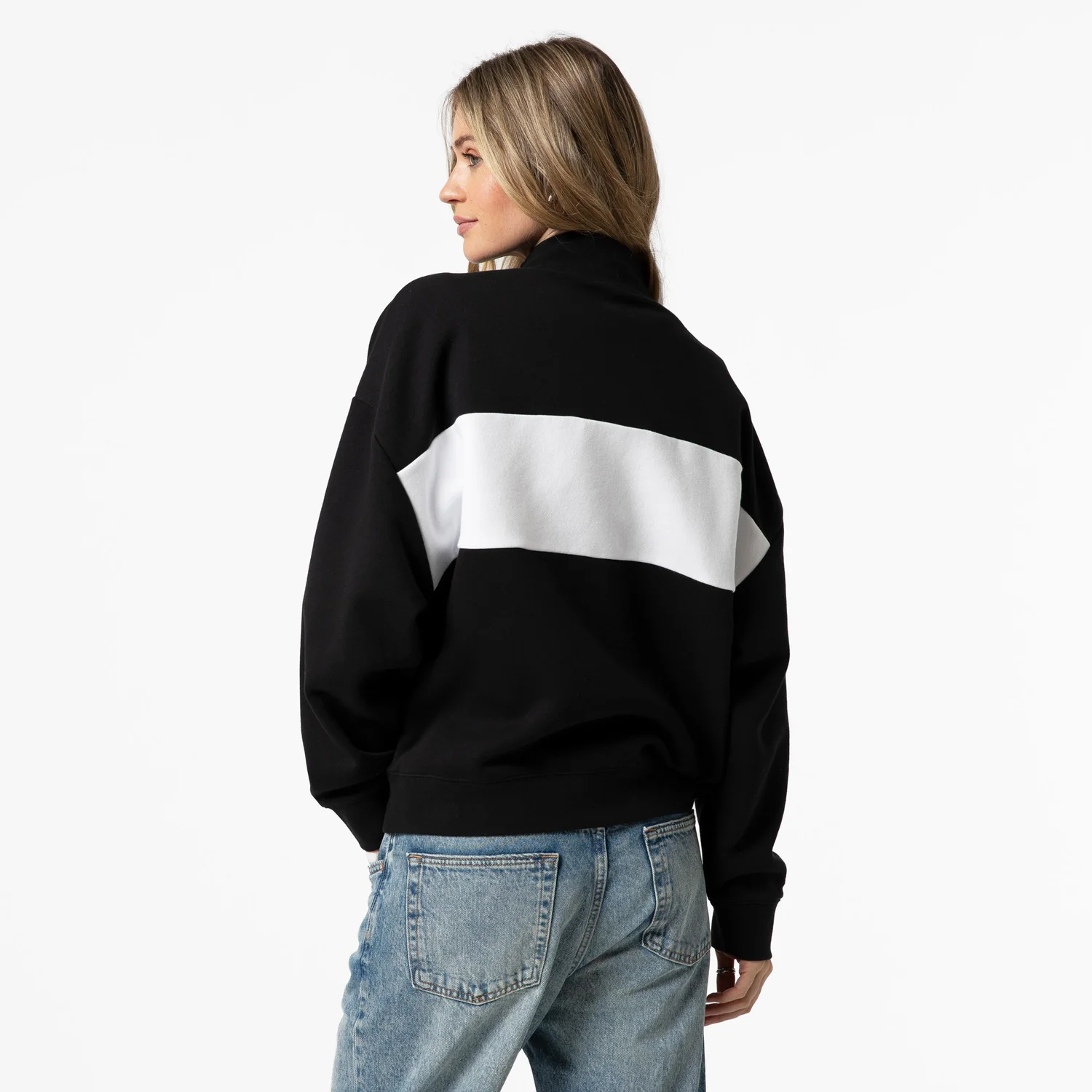 Women's Mitchell & Ness Knicks Black Quarter Zip - Image 3