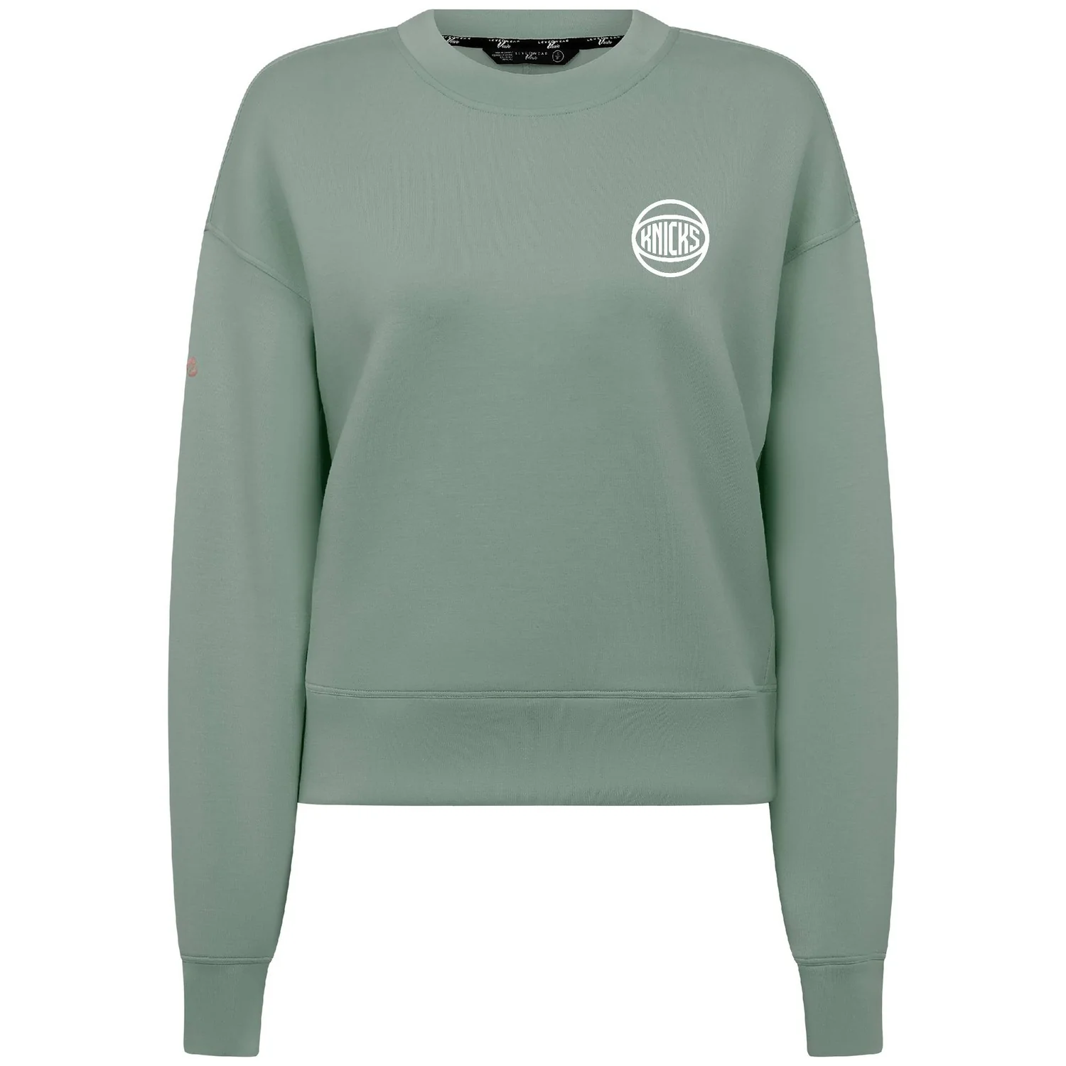 Women's Levelwear Knicks Iceberg Green Logo Sponge Crew