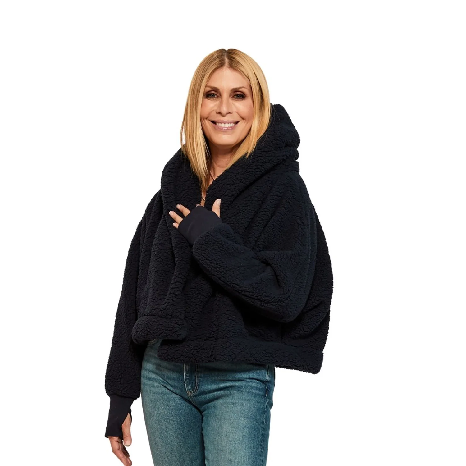 Jill Martin Knicks Bedazzled Cropped Sherpa Lounger - Image 3