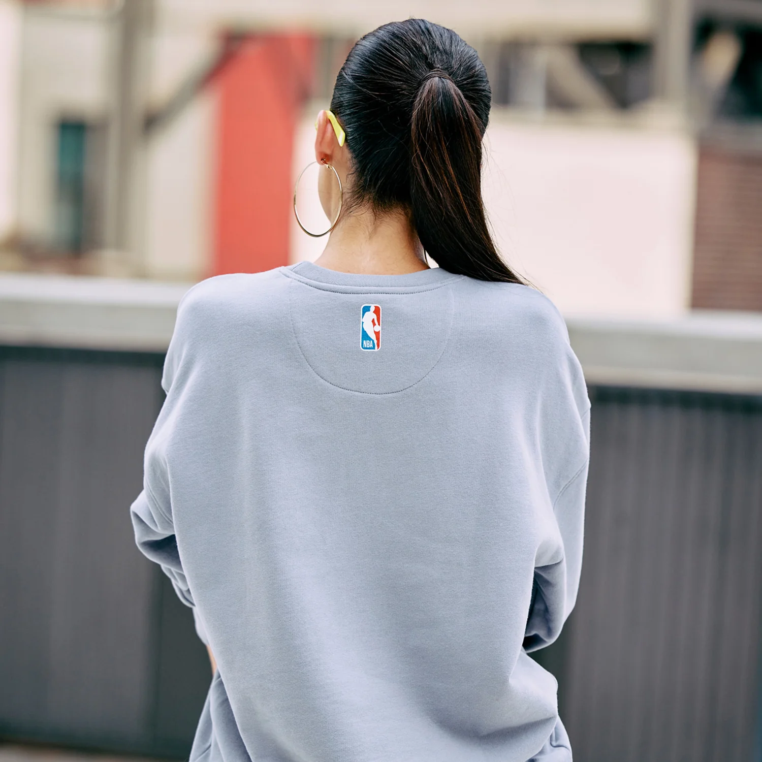 Terez Knicks Grey Cotton Cloud Embossed Crew - Image 3