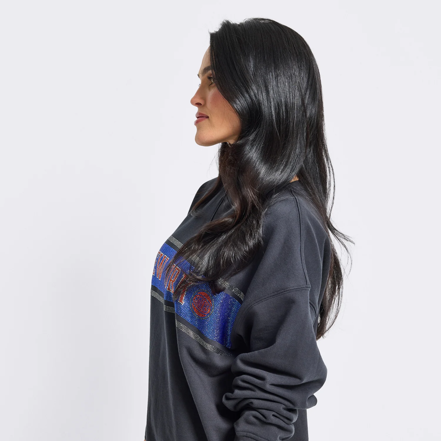 Terez Knicks Black New York Gemstone STripe Logo Crew - Image 4
