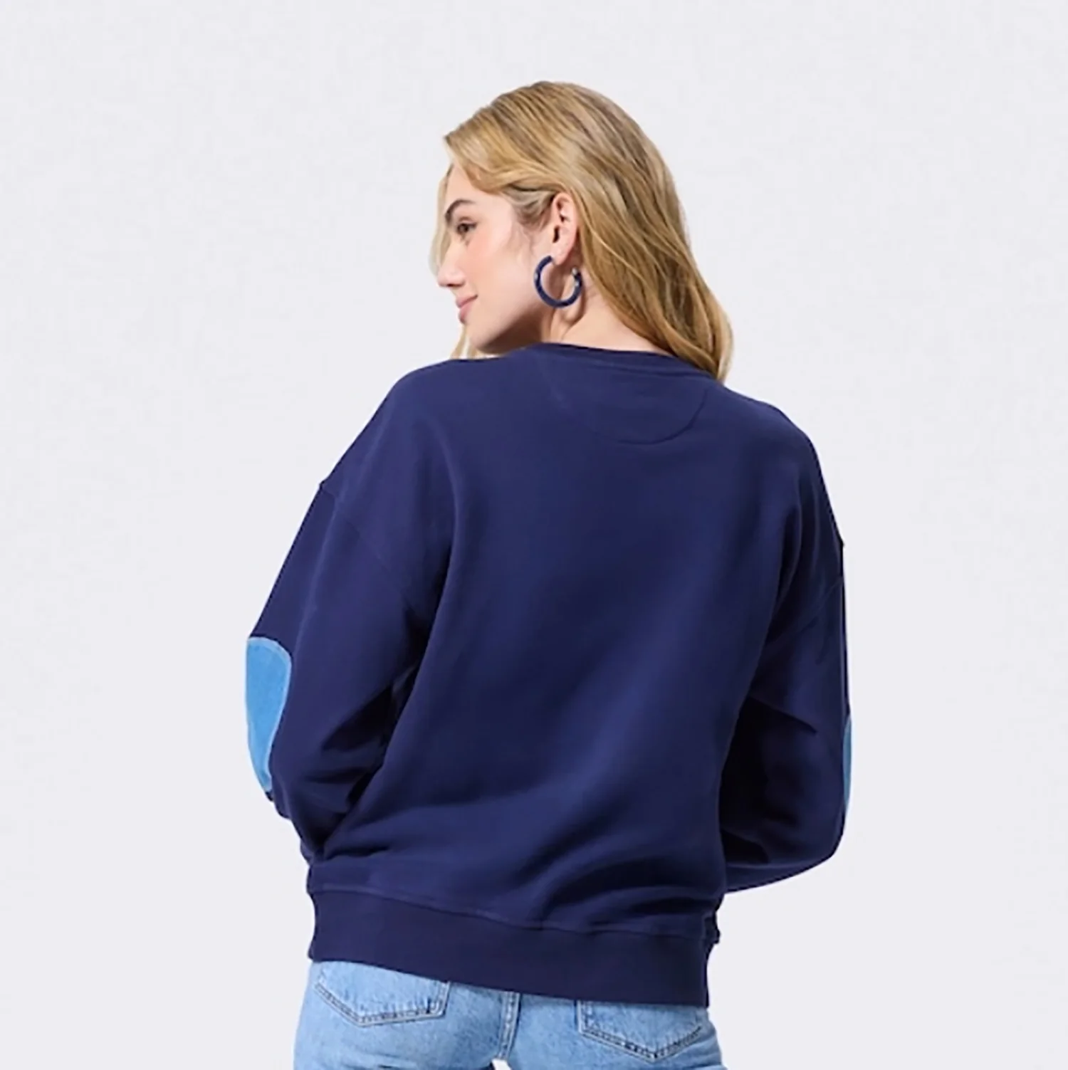 Terez Knicks Denim Patch Crew - Image 3