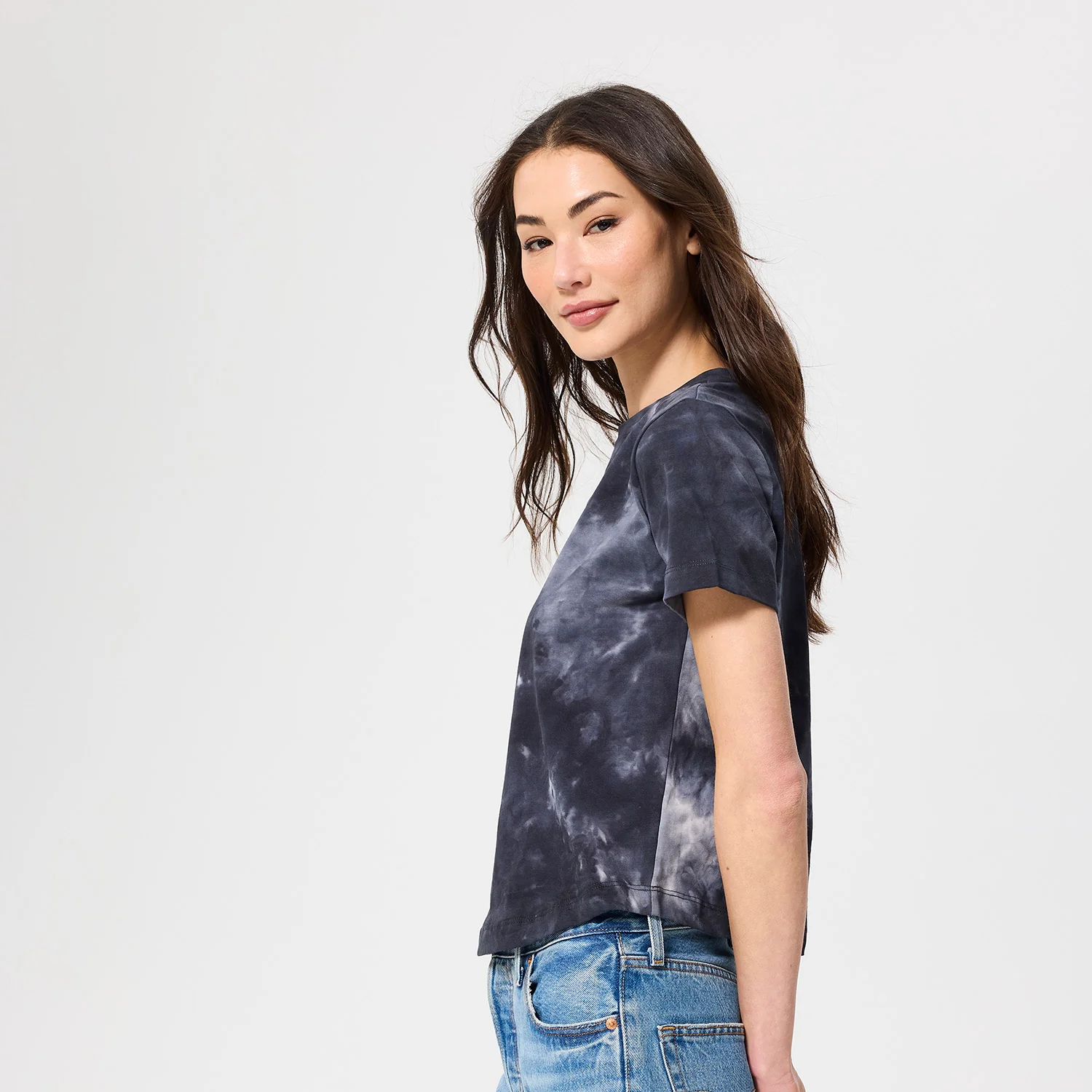 Terez Knicks Black Tie Dye Baby Tee - Image 3