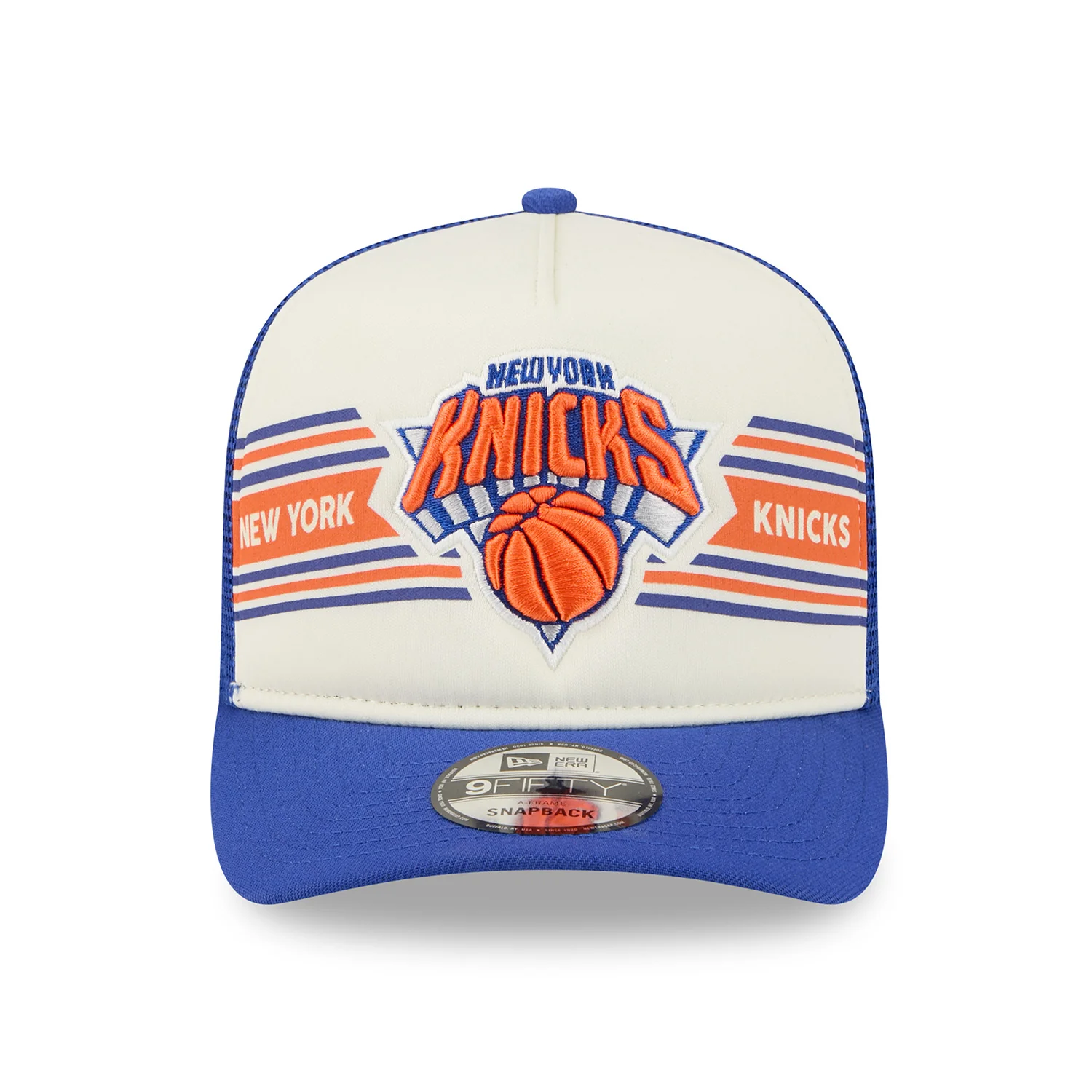 New Era Knicks Banner 950 A Frame Snapback Chrome/Royal - Image 4
