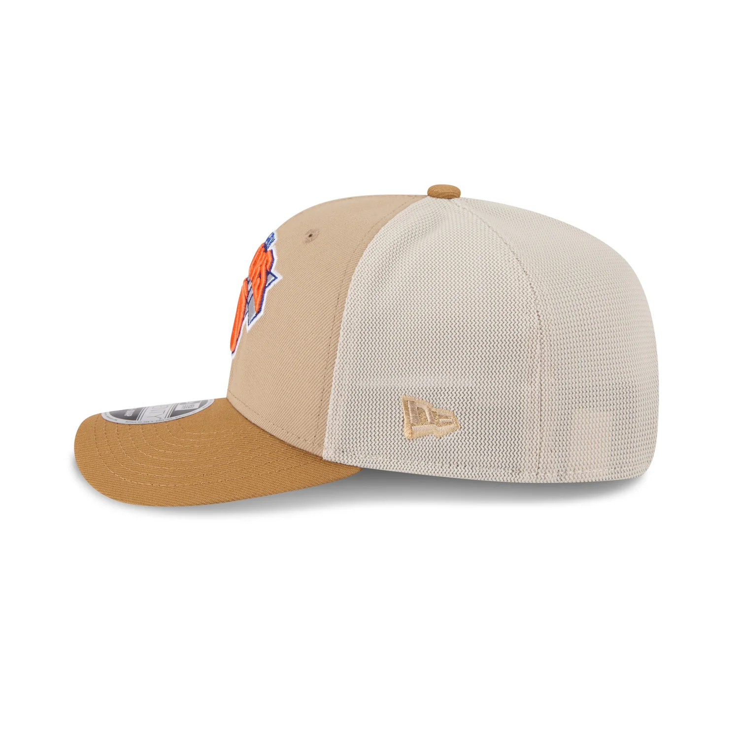 New Era Knicks 2 Tone Trucker 970 Stretch Snapback Stone - Image 5
