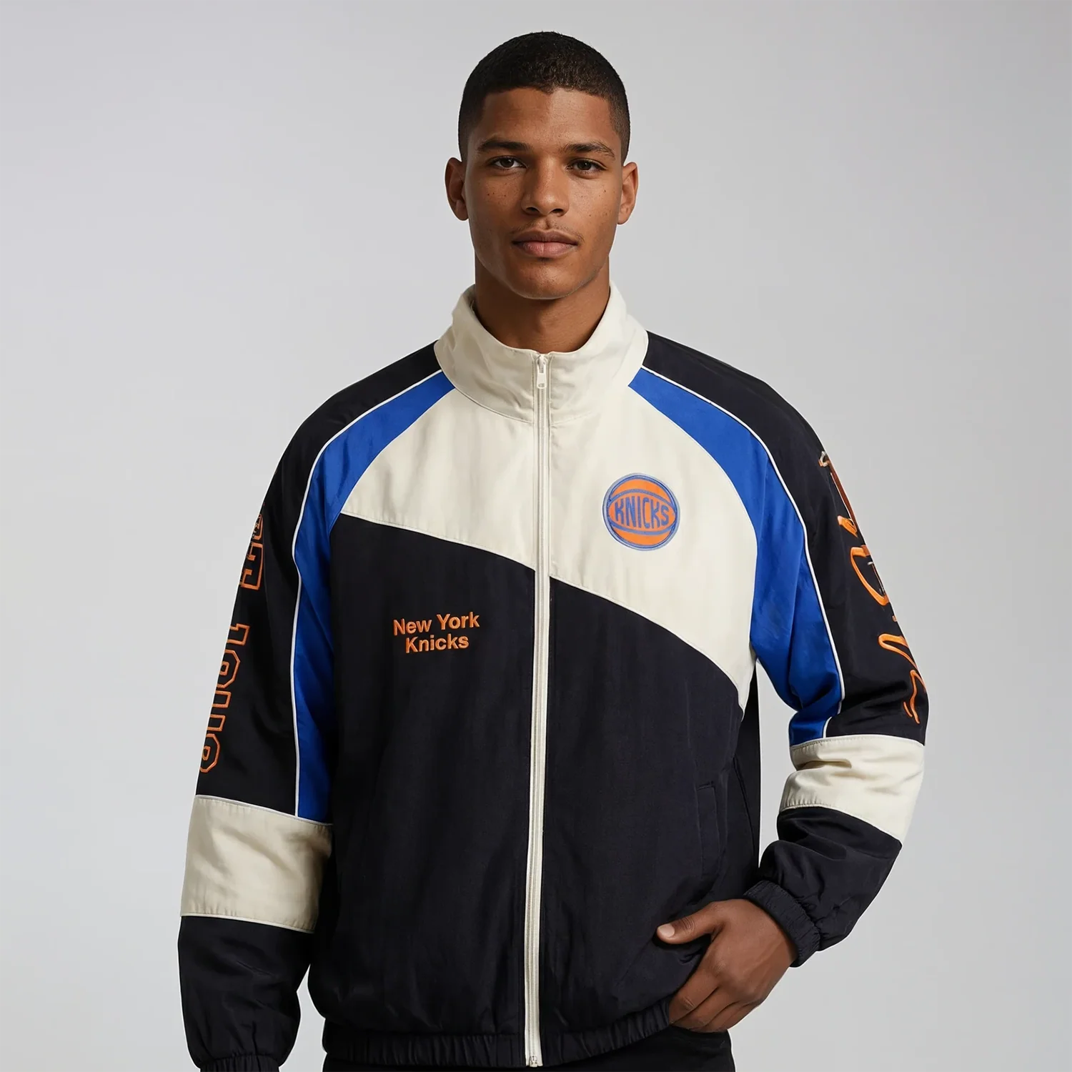 Wild Collective Knicks Oversized Raglan Track Jacket - Image 3