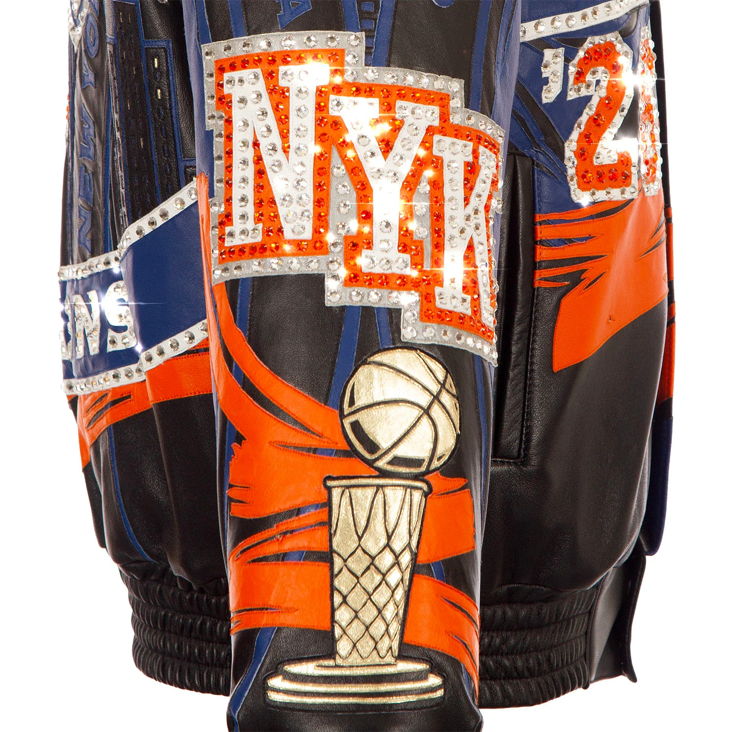 JH Design Hand Cut All Leather Knicks 2026 NBA Champions Jacket - Image 9