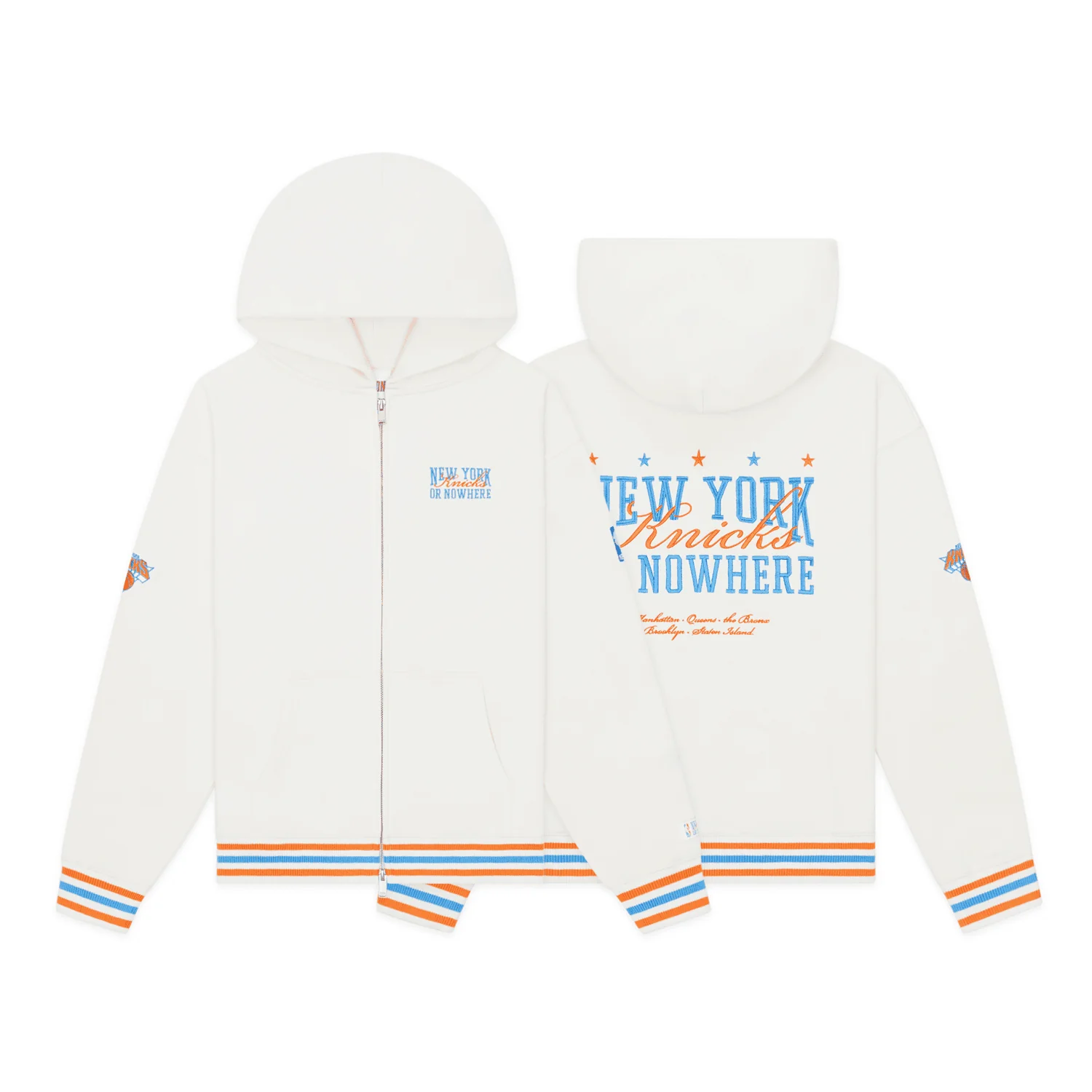 NYON x Knicks Cream Crossover Zip Hoodie - Image 3