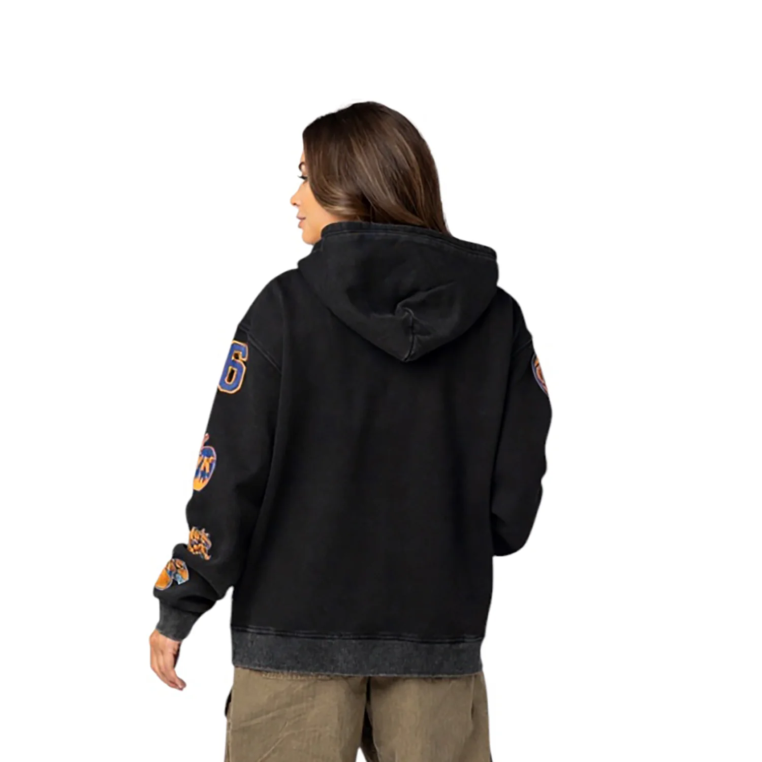 Wild Collective Knicks Acid Wash Oversized Full Zip Hoodie - Image 2