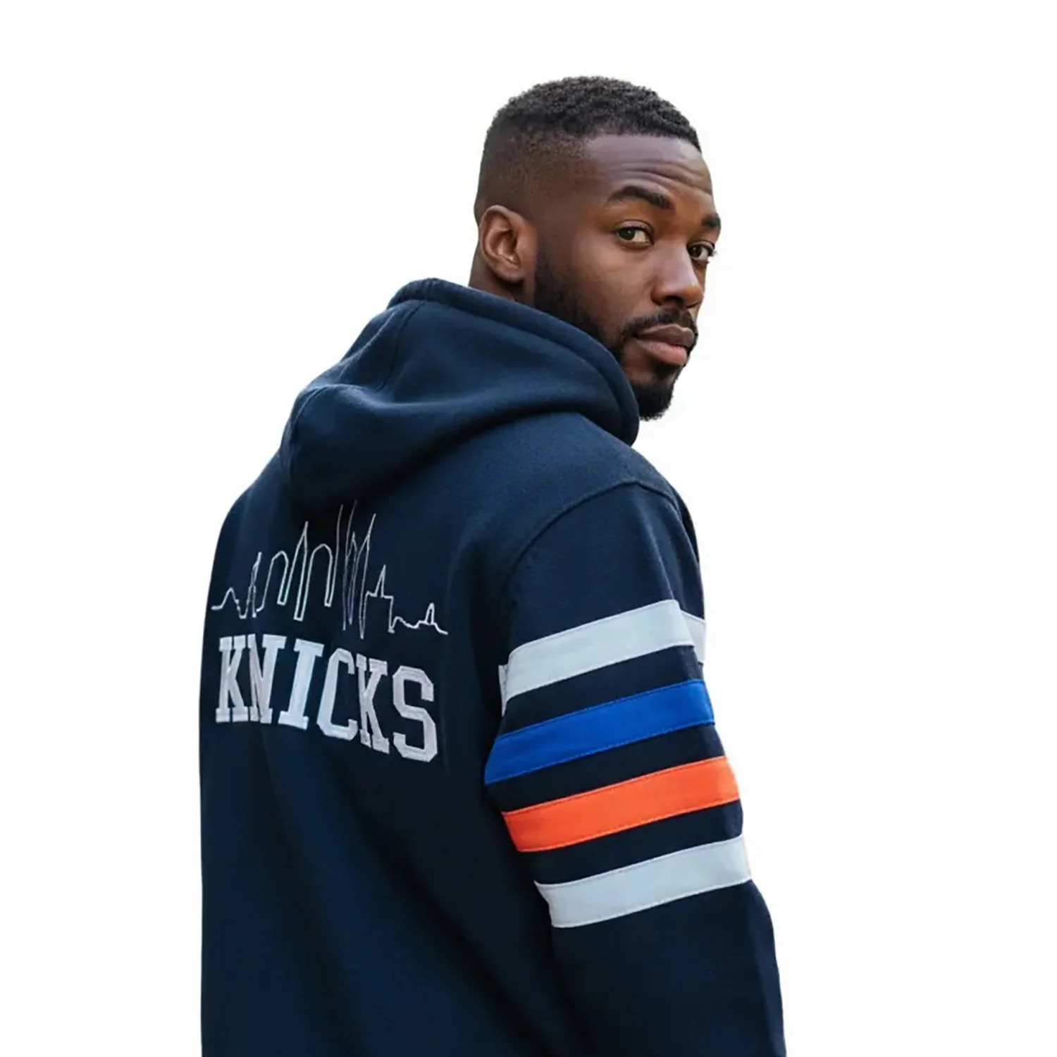 Wild Collective Knicks Hooded Jacquard Sweater Full Zip - Image 3