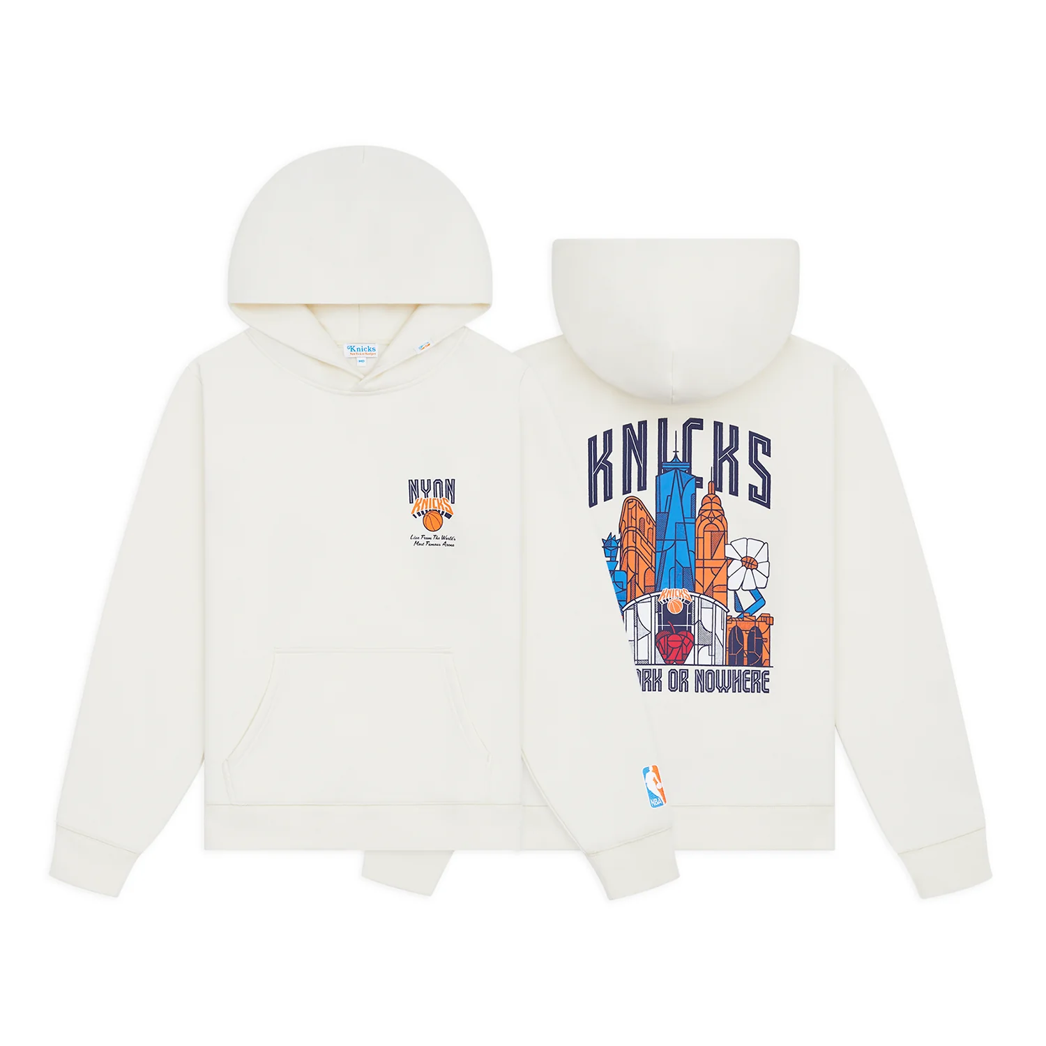 NYON x Knicks Skyscraper Cream Hoodie - Image 3