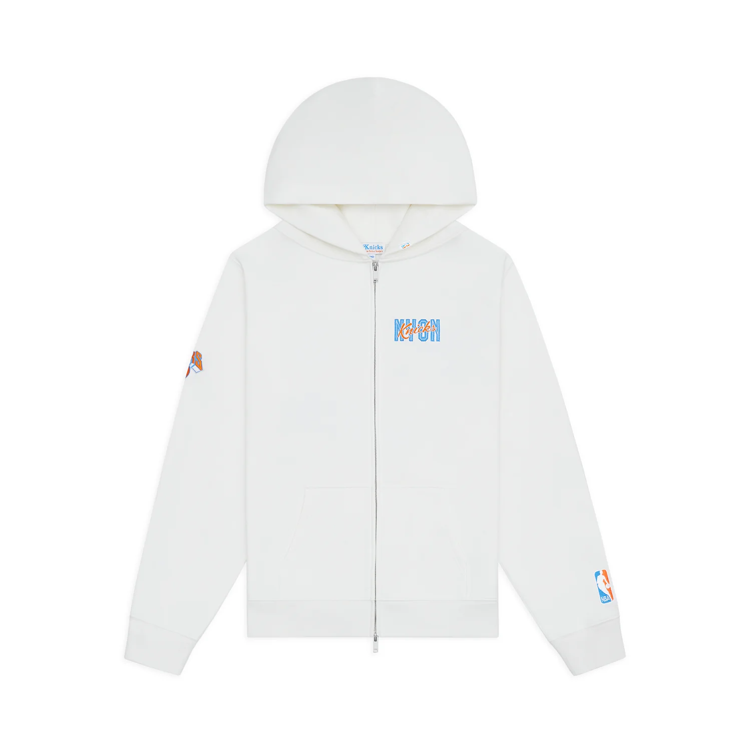 NYON x Knicks Crisscross Off White Zip Hoodie - Image 2