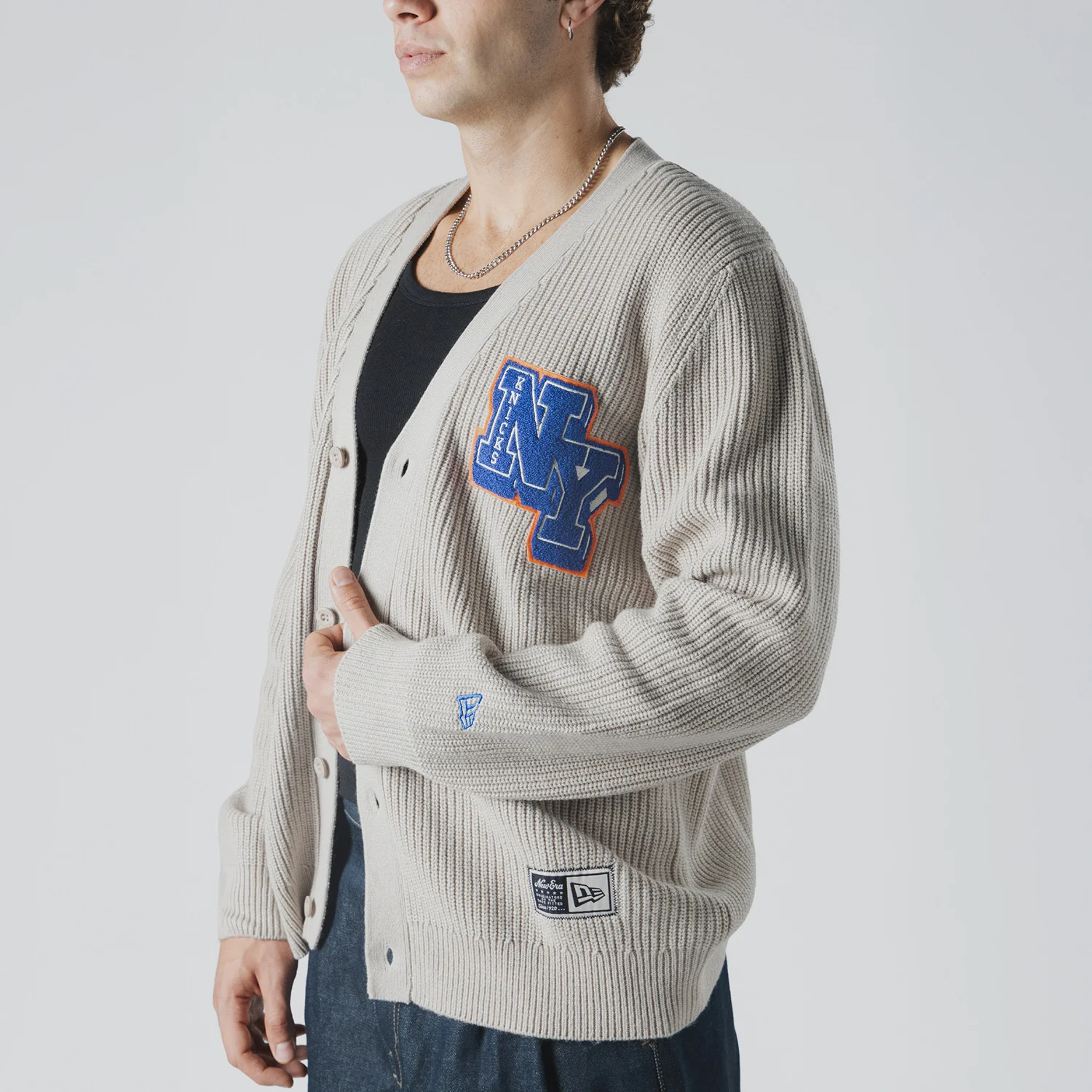 New Era Knicks Stone Cardigan Sweater - Image 5