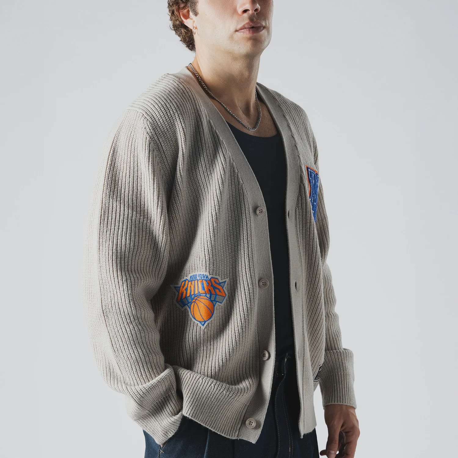 New Era Knicks Stone Cardigan Sweater - Image 6