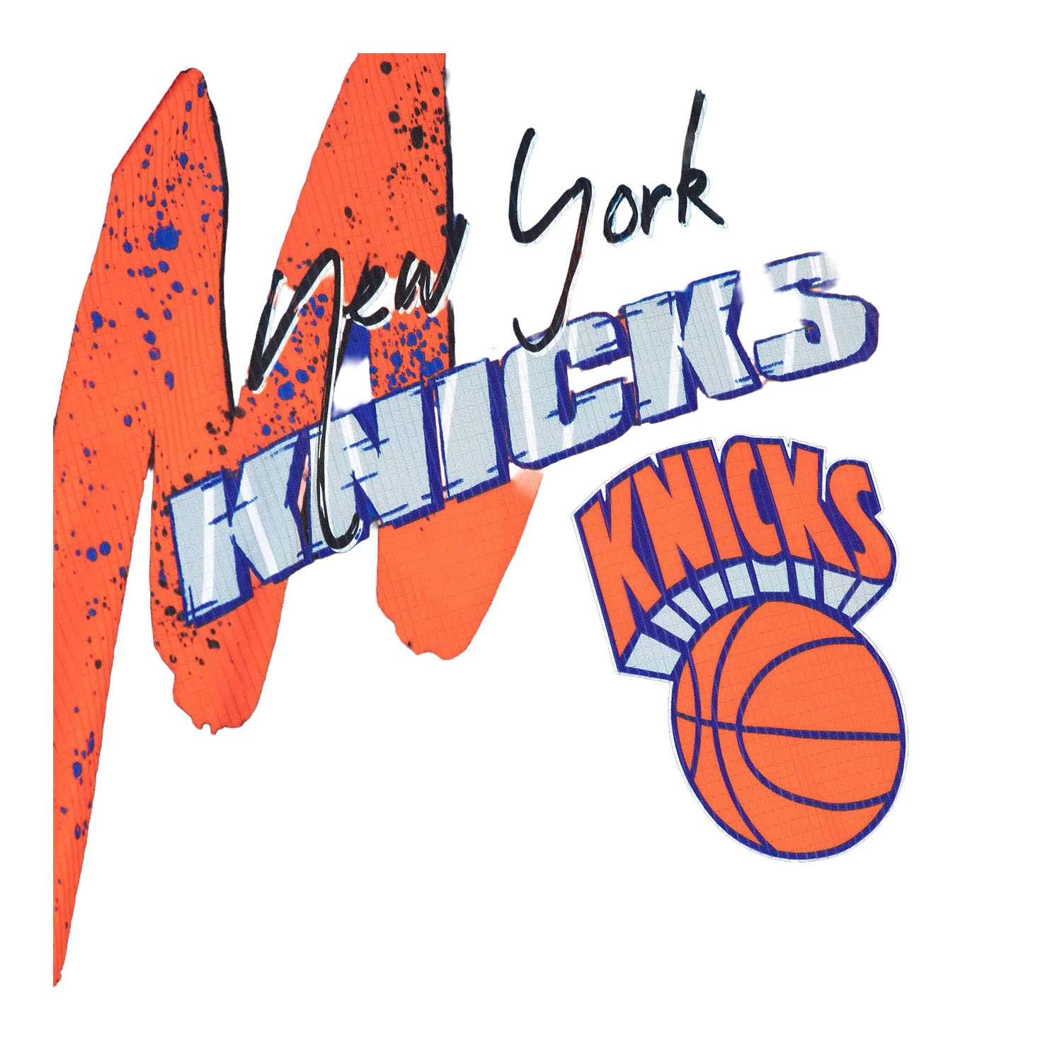 Mitchell & Ness Knicks Hyper Hoops Moto Longsleeve Tee - Image 3