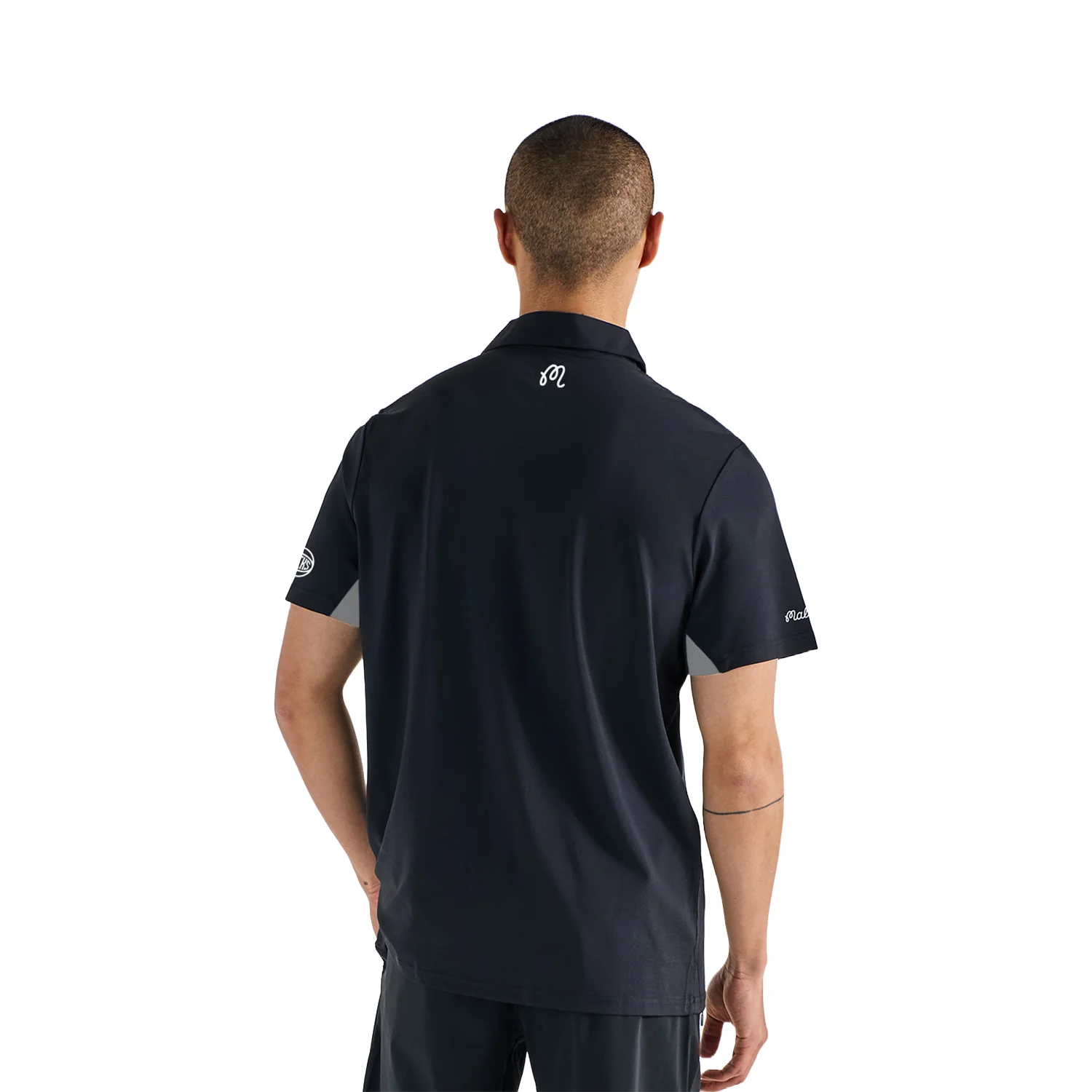 Malbon x Knicks Black Evergreen Paneled Performance Pique Polo - Image 4