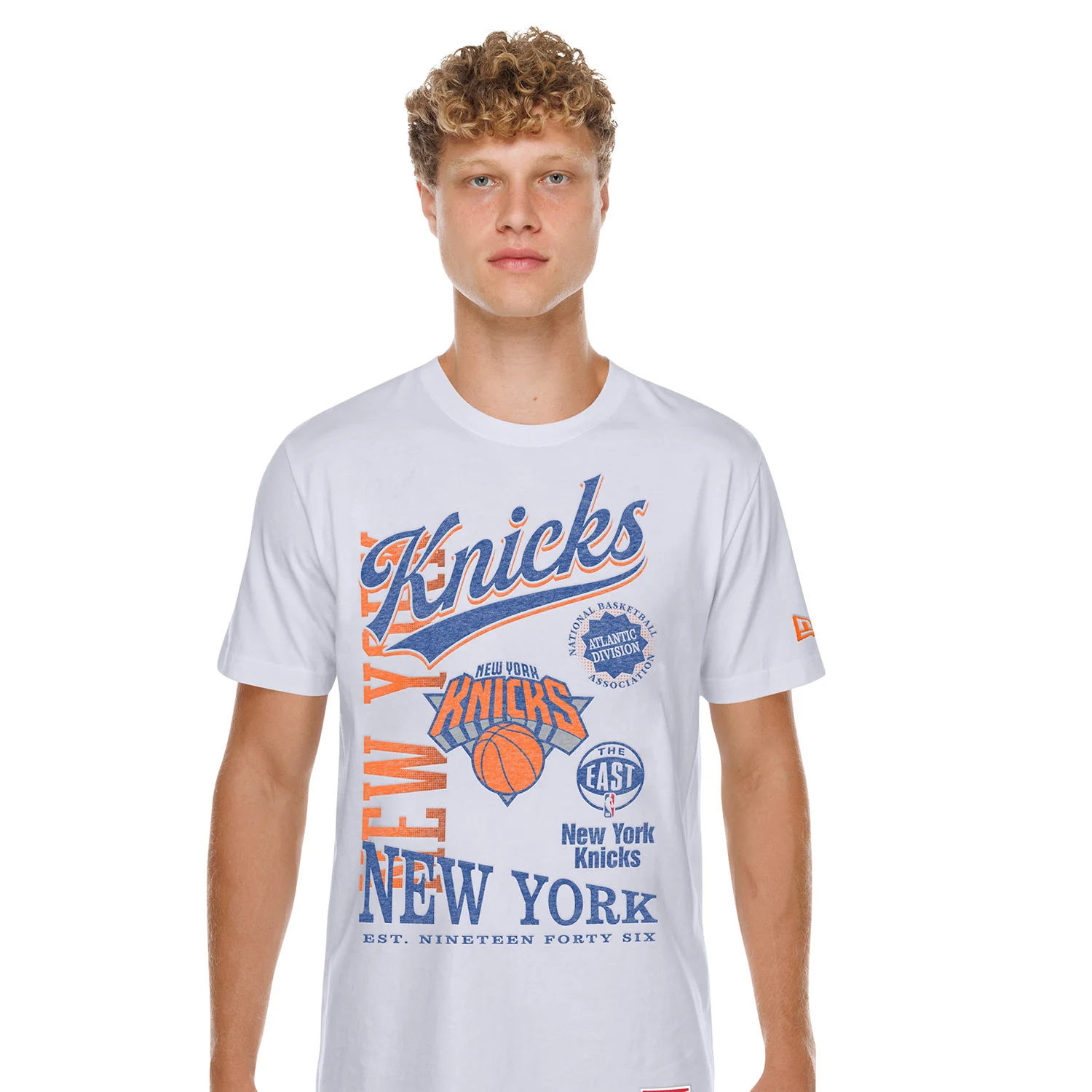 New Era Knicks Throwback Collection Graphic White Tee - Image 3