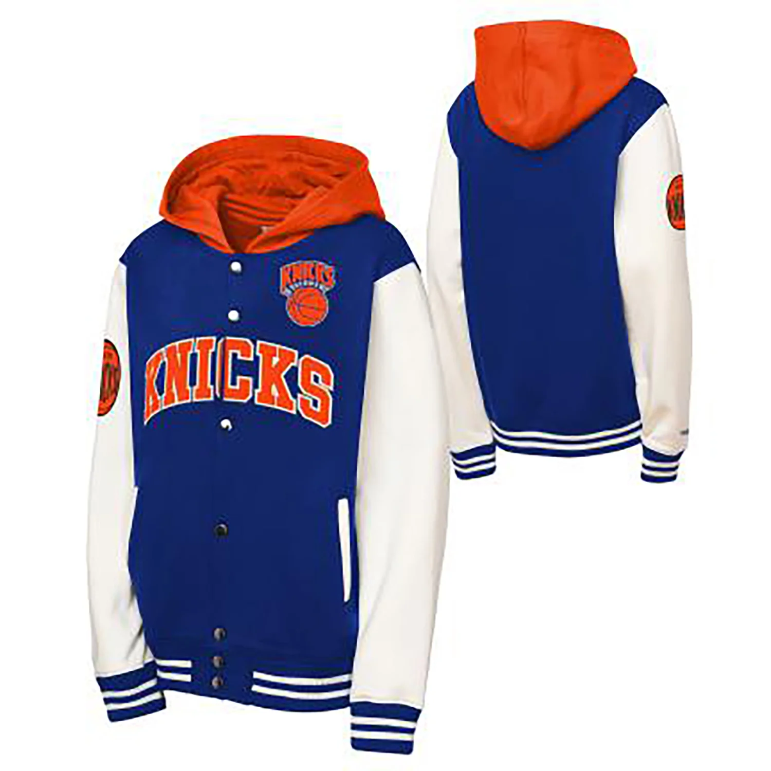 Toddler Mitchell & Ness Knicks Court Side Fleece Hooded Jacket - Image 3