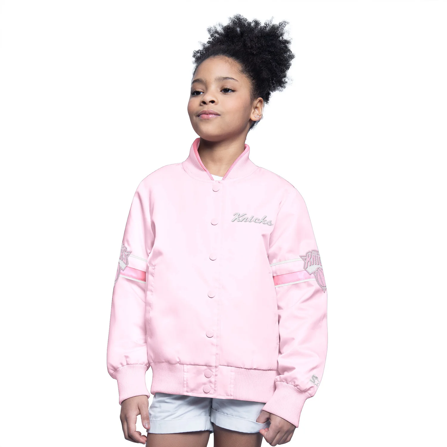 Youth Starter Knicks Arena Pink Varsity Jacket