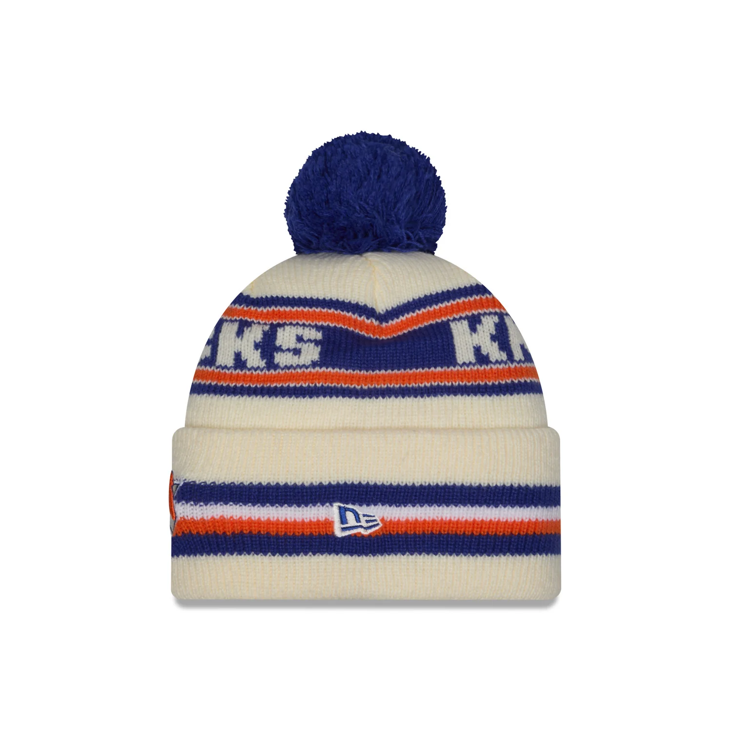 Youth New Era Knicks Classic Chrome/Royal Knit Pom - Image 3