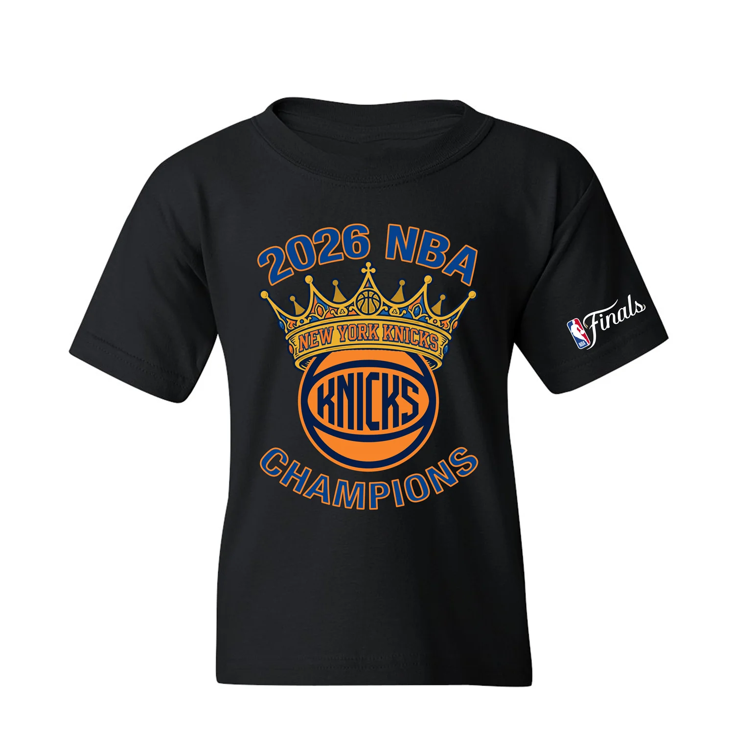 Youth Knicks 2026 NBA Champions Exclusive Ball Logo Crown Tee
