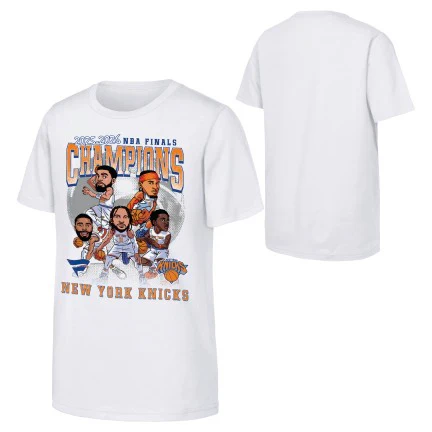 Youth Knicks 2026 NBA Champions Cariacture Tee - Image 3