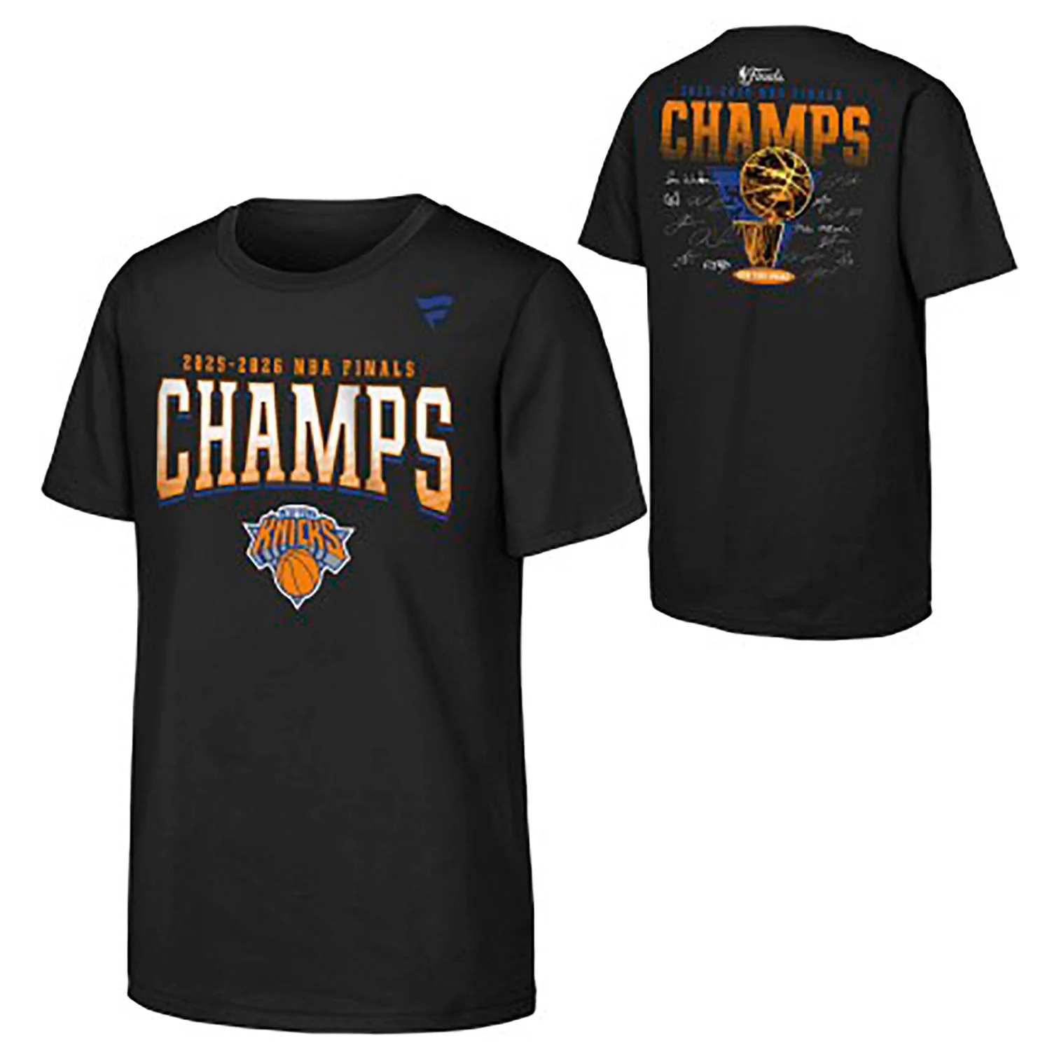 Youth Knicks 2026 NBA Champions Trophy Roster Tee - Image 3