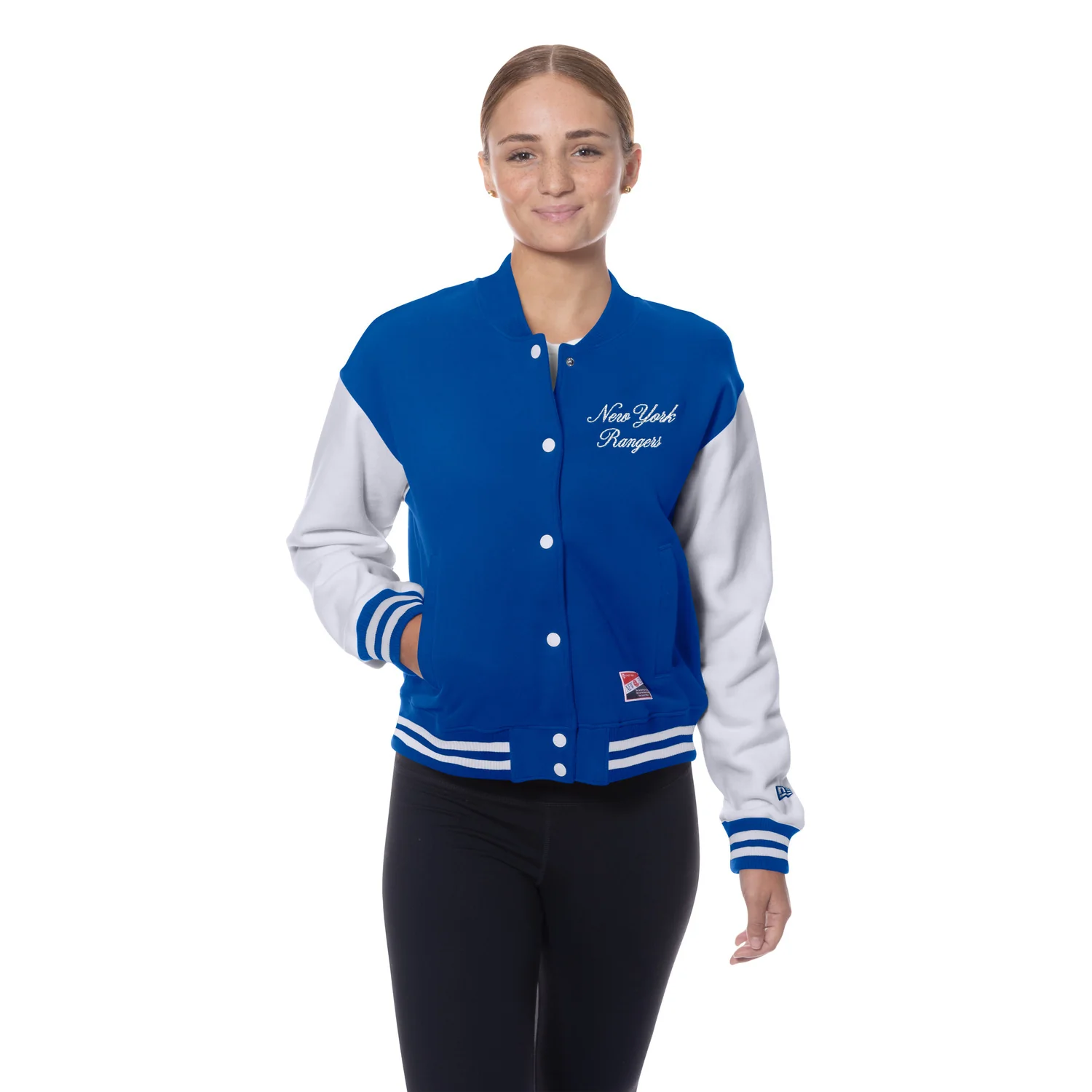 Women's New Era Rangers Throwback Fleece Snapfront Jacket