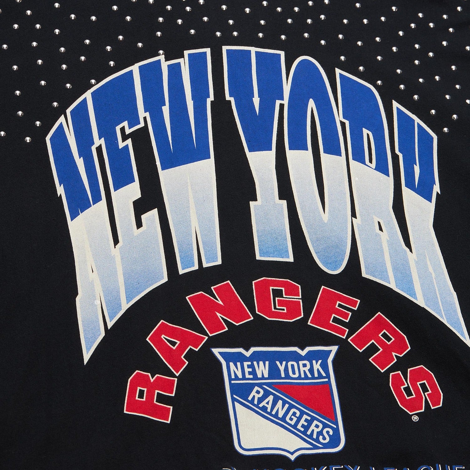 Women's Mitchell & Ness Rangers Boxy Longsleeve Crop Crew - Image 3