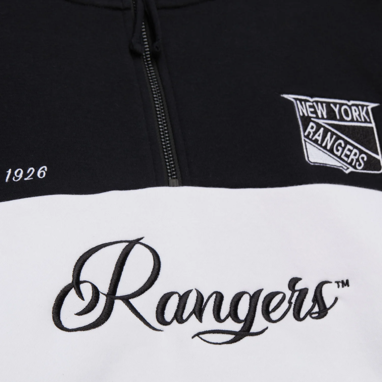 Women's Mitchell & Ness Rangers Black Quarter Zip - Image 9