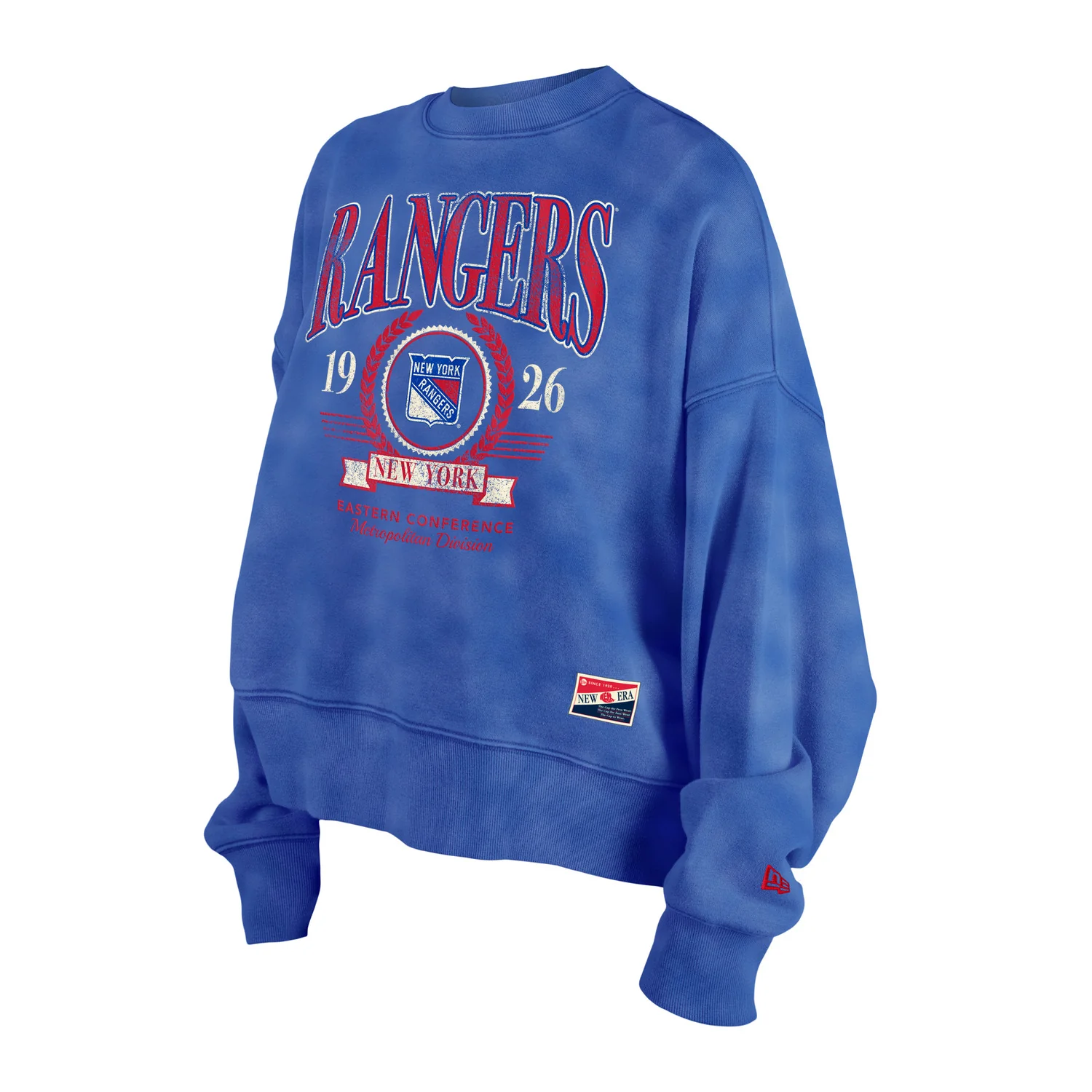 Women's New Era Rangers Throwback Washed Royal Crew - Image 3