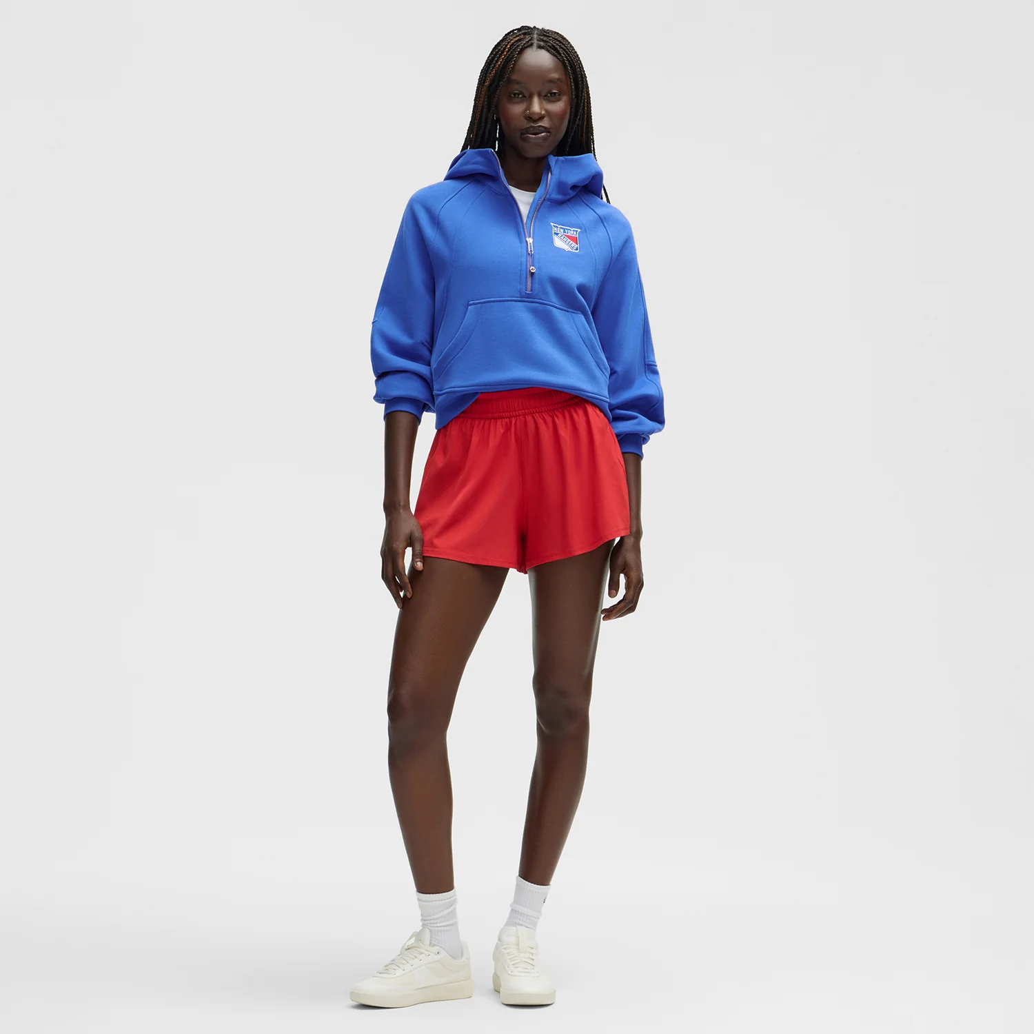 Women's Lululemon Rangers Blazer Blue Scuba Oversized Half Zip Hoodie - Image 3