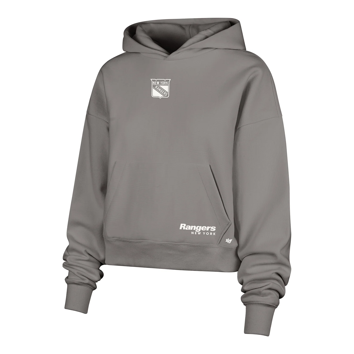 Women's '47 Brand Rangers Wolf Grey Sue Foundation Hood