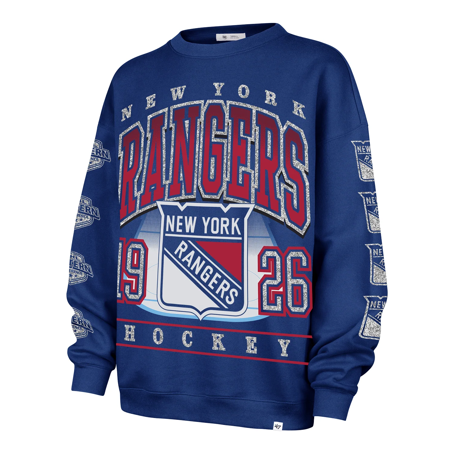 Women's '47 Brand Rangers Go Big Oversized Crew
