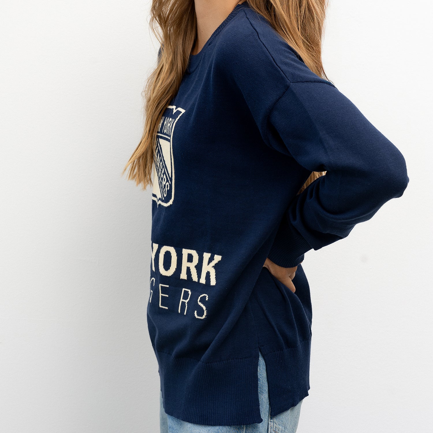 Women's Line Change Rangers Team Logo Knit Sweater - Image 3