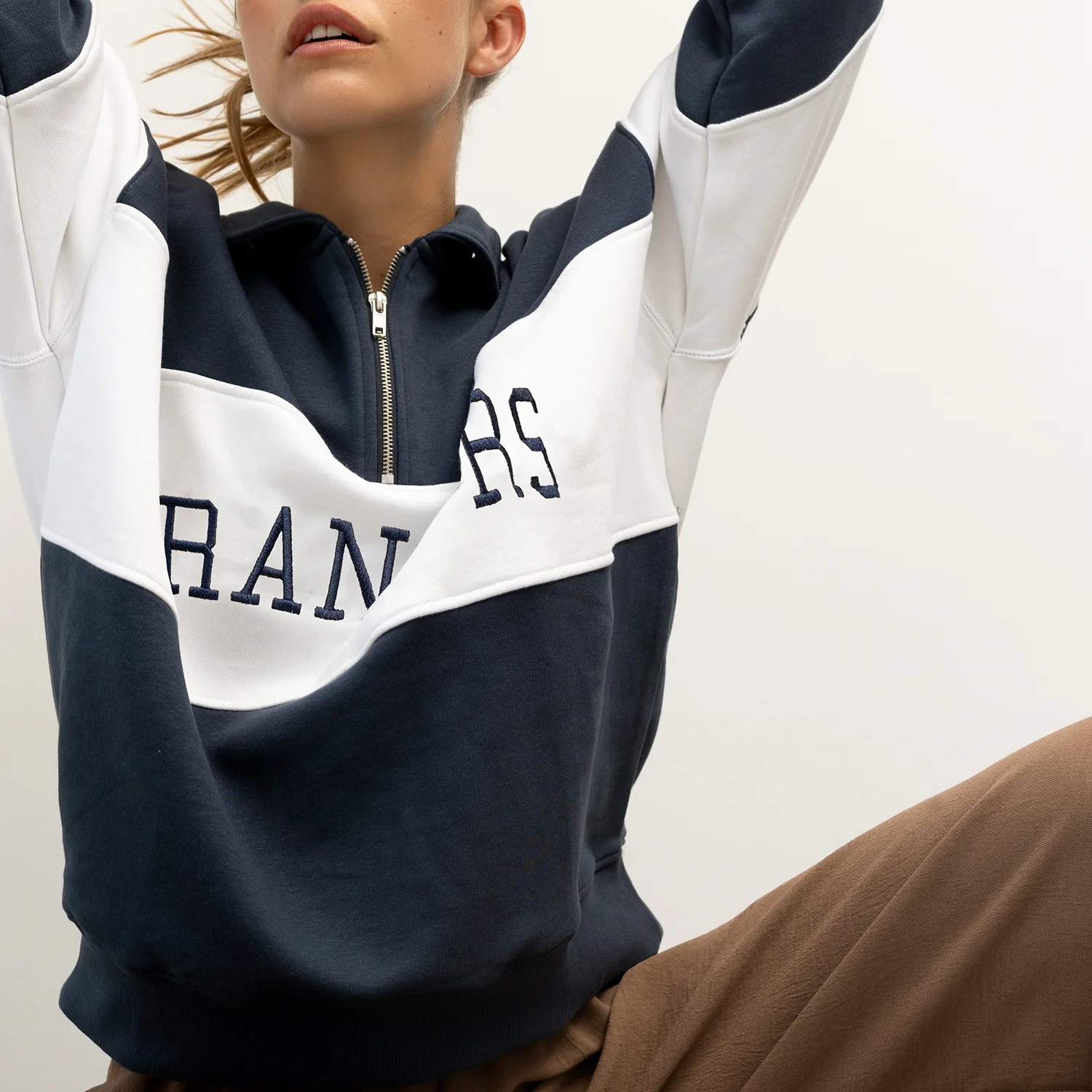 Women's Line Change Rangers Team Quarter Zip Pullover - Image 2