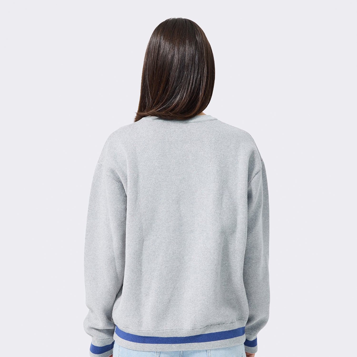 Terez Rangers Liberty Heather Grey Knit Cotton Sweater - Image 2