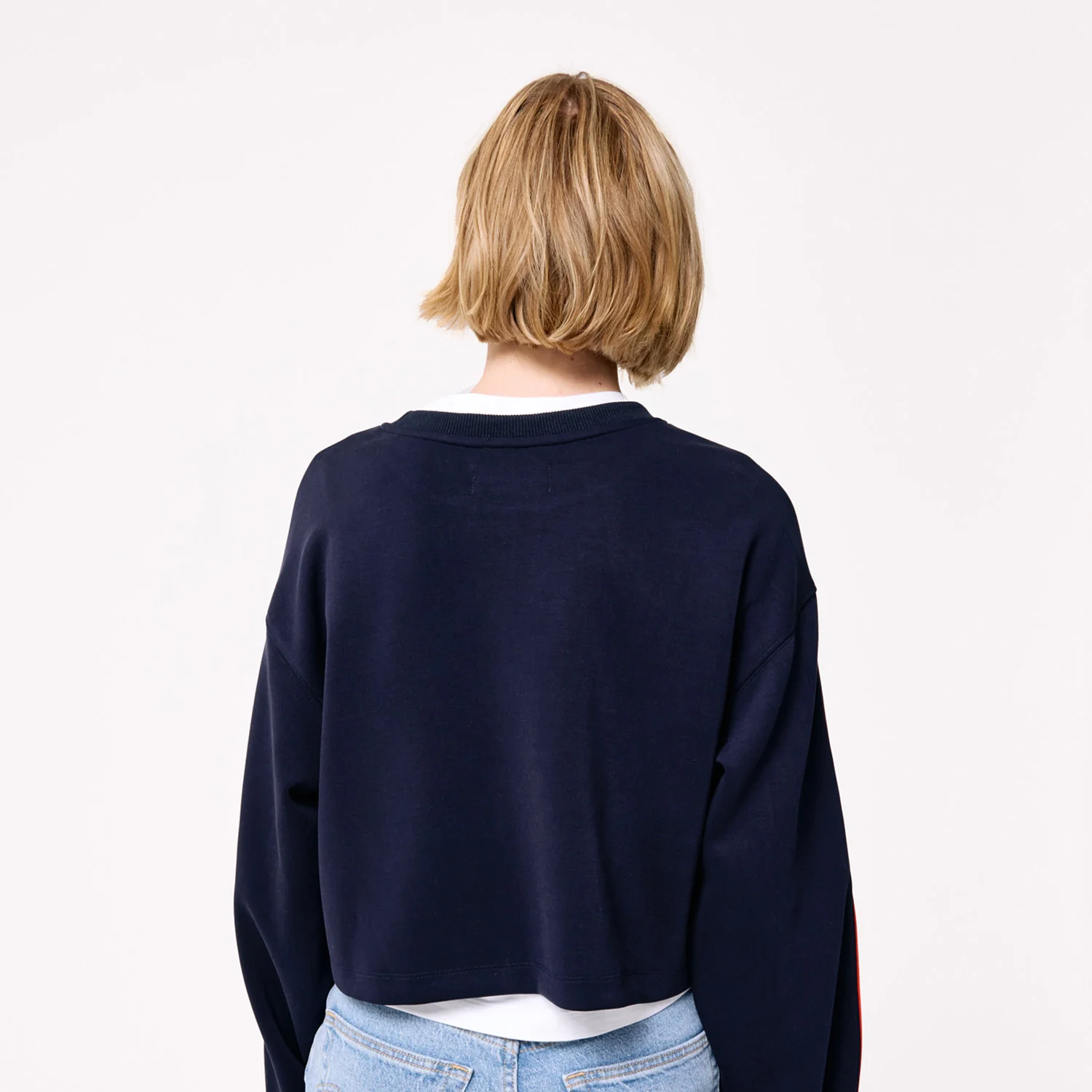 Terez Rangers Women's Navy Piping Crop Crew - Image 2