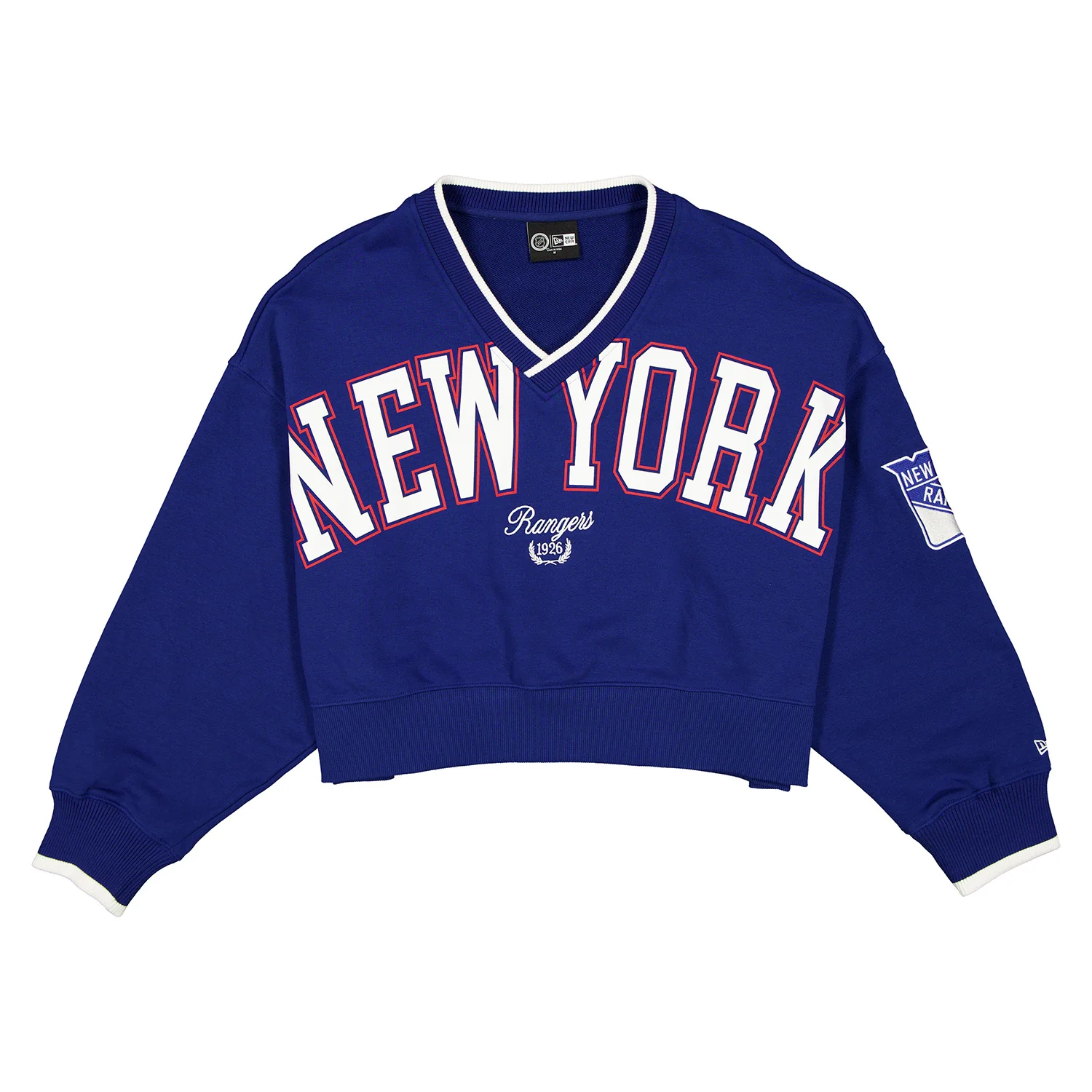 Women's New Era Rangers Royal V-Neck Sweater - Image 4