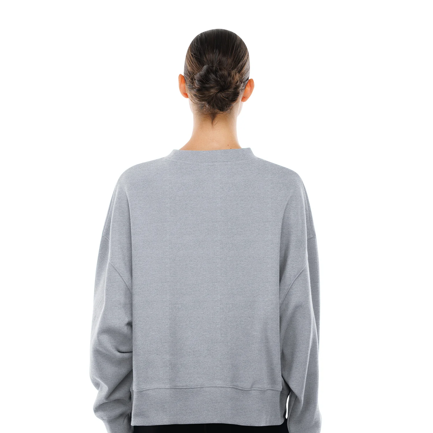 Women's New Era Rangers Throwback Collection Boxy Grey French Terry Crew - Image 2
