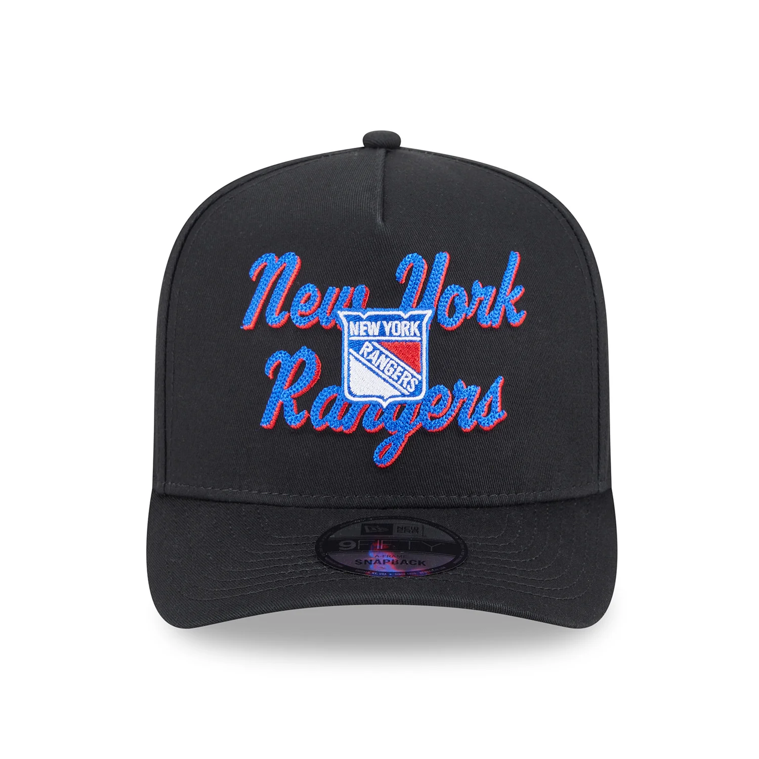 New Era Rangers Chainstitch 950 A Frame Snapback Black - Image 4