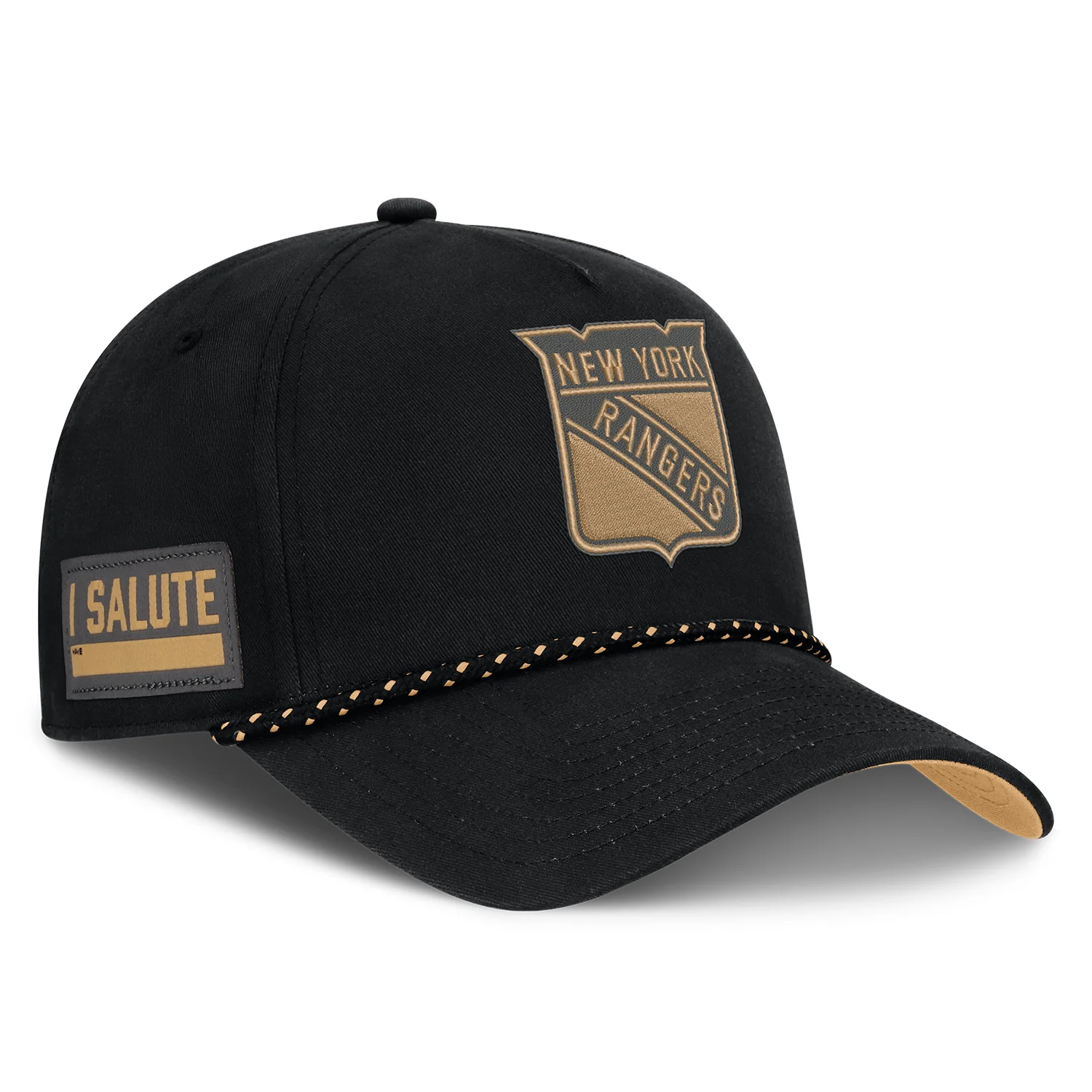 Fanatics Rangers 25 Military Appreciation Black Adjustable Hat