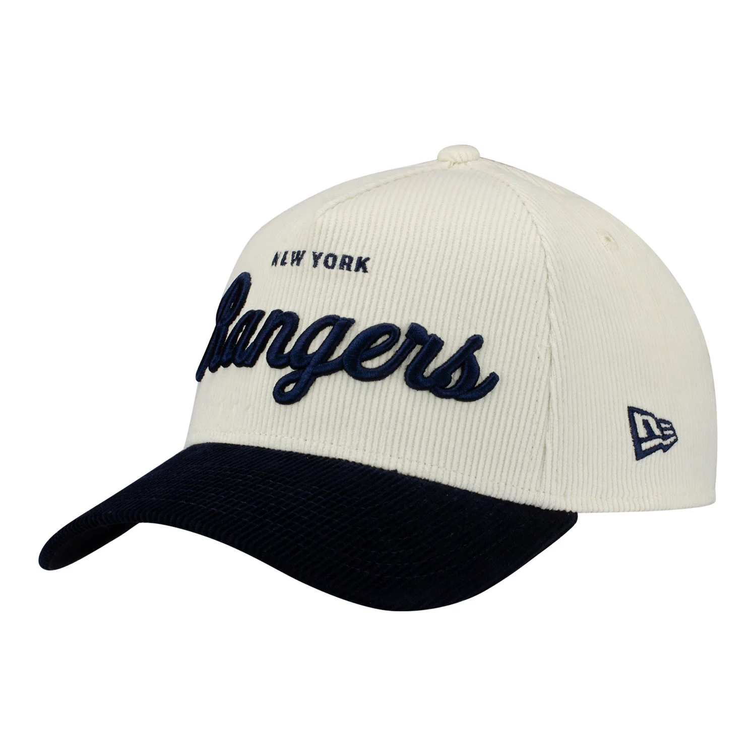 New Era Rangers Exclusive Two-Tone Corduroy Script 940 A-Frame Snapback Hat - Image 2
