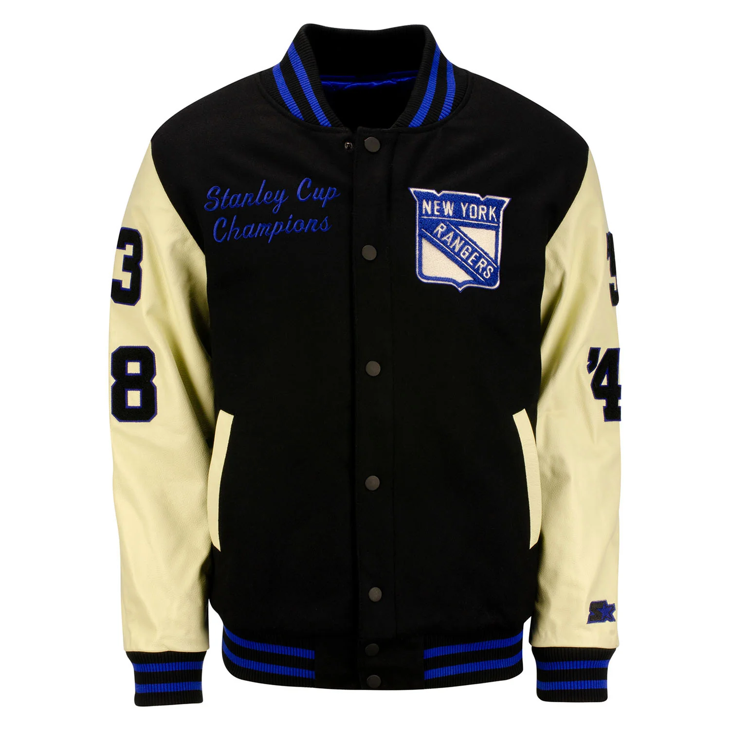 Starter Rangers Stanley Cup Wool Leather Jacket