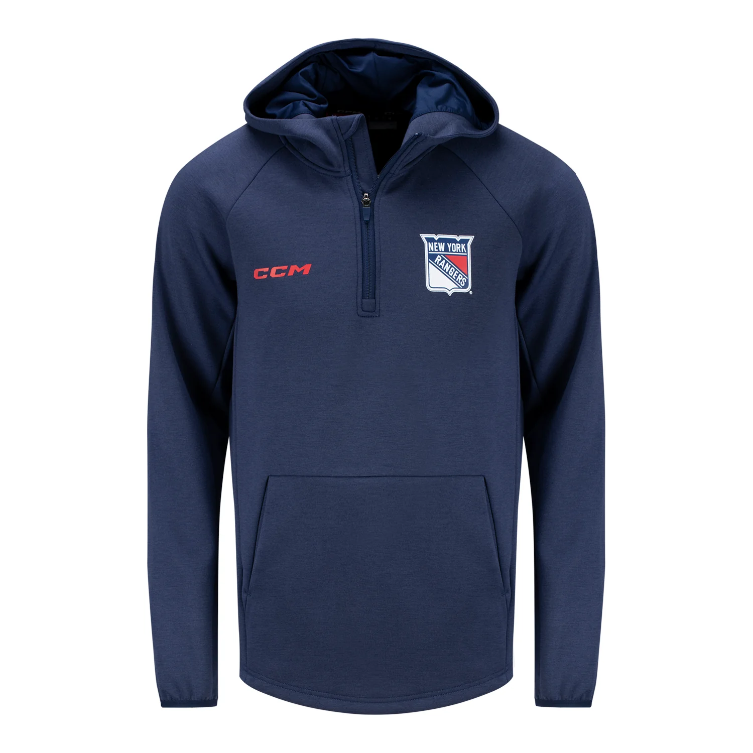 CCM Rangers Quarter Zip Pullover Fleece Hood